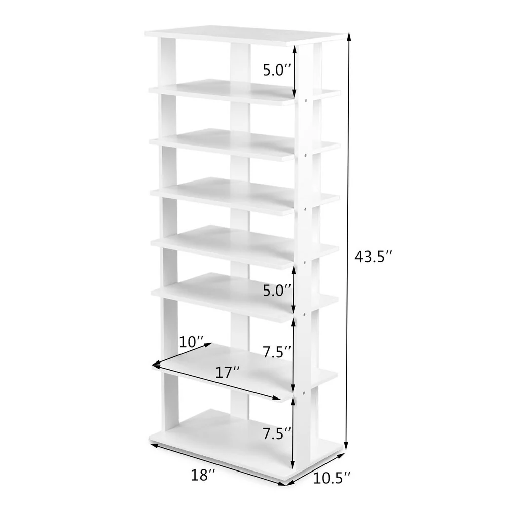 7-Tier Shoe Rack Storage Chest Organizer Free Standing Shelves