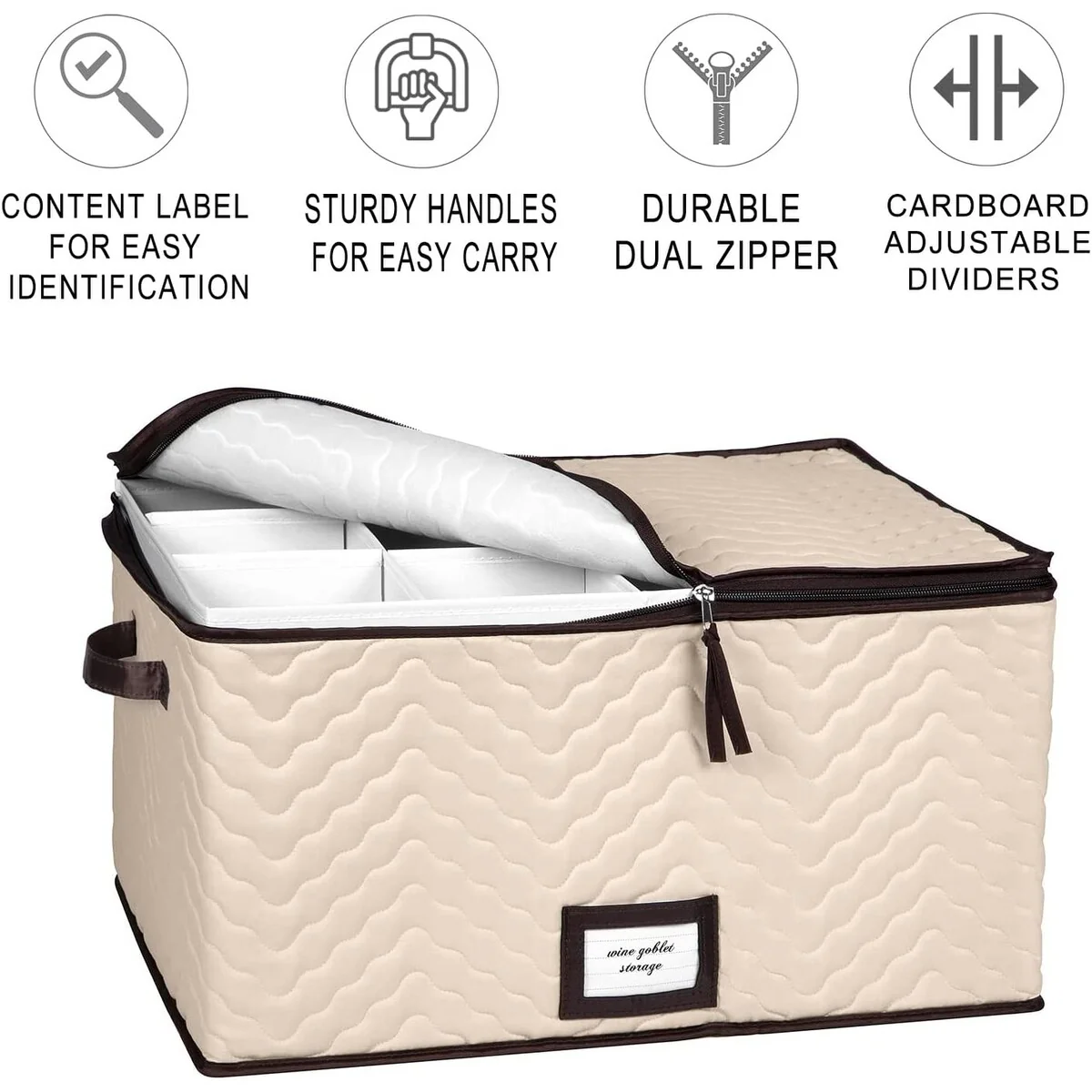 Stemware Storage Case for Wine Glasses - Holds 12 Glasses -19