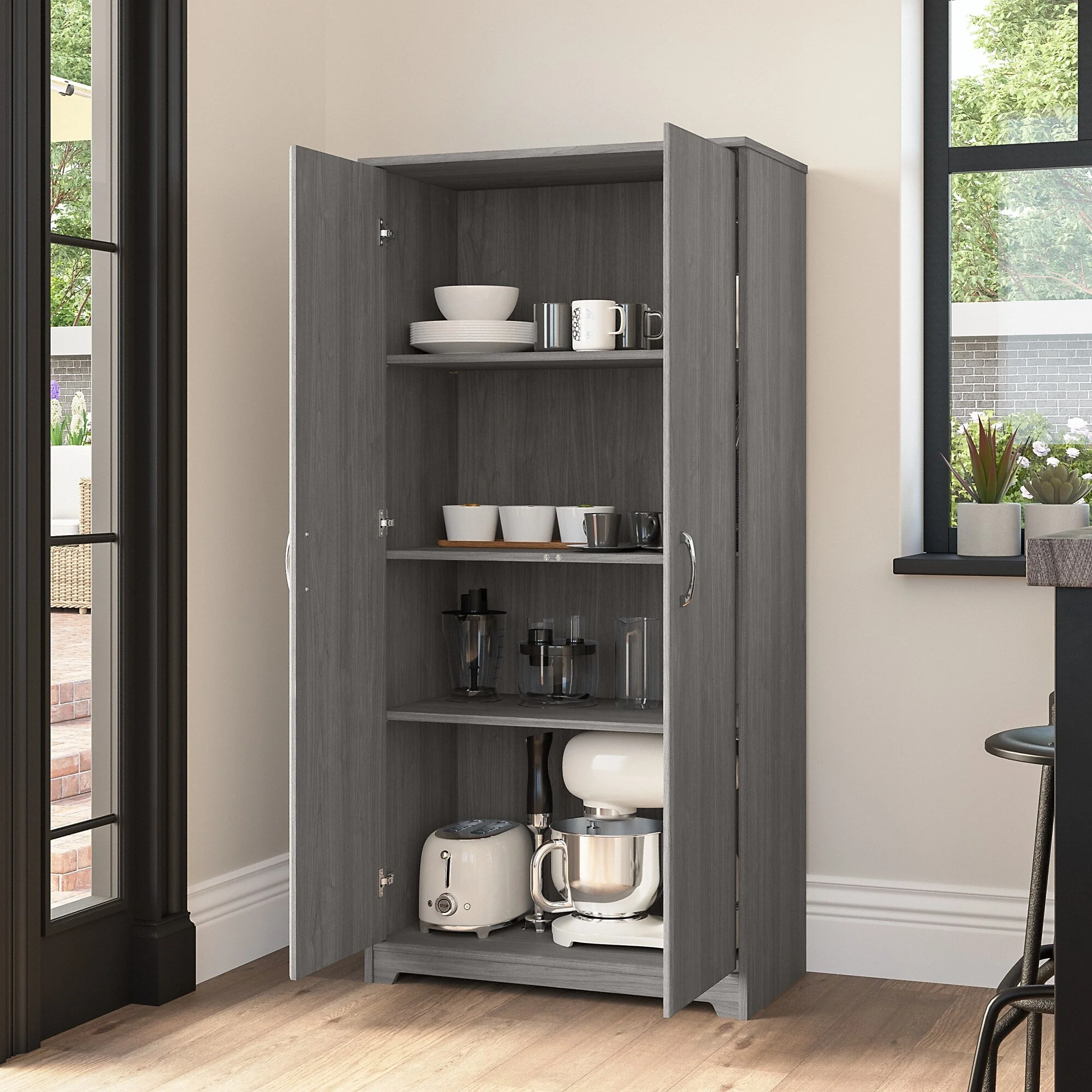 Cabot Tall Kitchen Pantry Cabinet with Doors by Bush Furniture