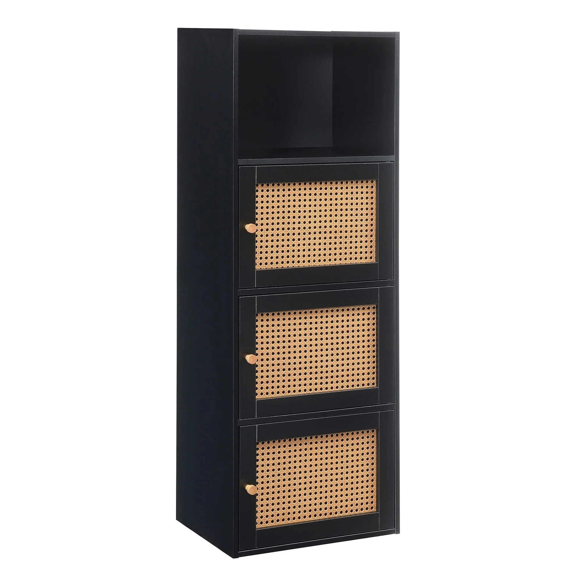 Convenience Concepts Xtra Storage Boho Weave 3 Door Cabinet with Shelf