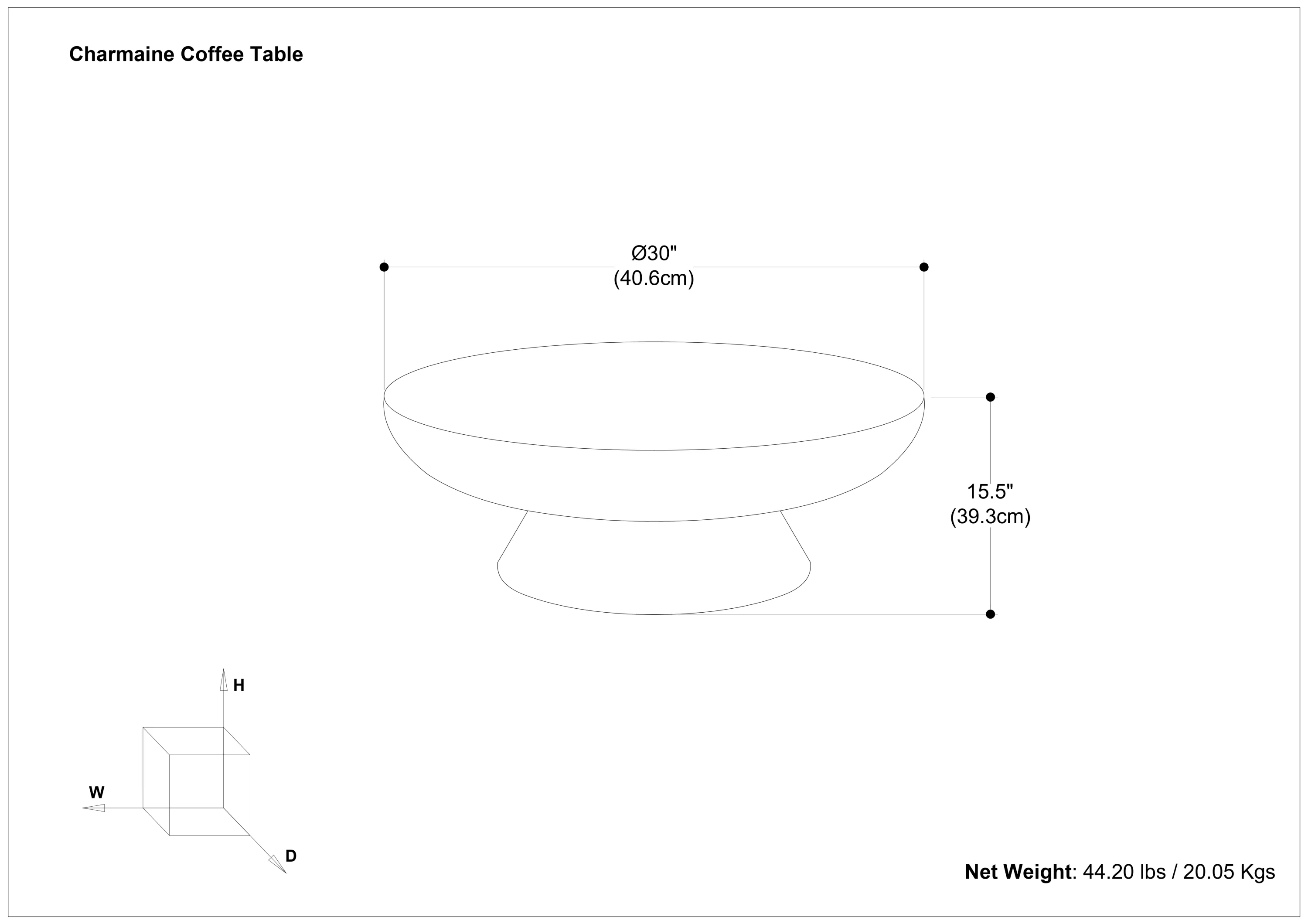 Charmaine Cast Aluminum Coffee Table