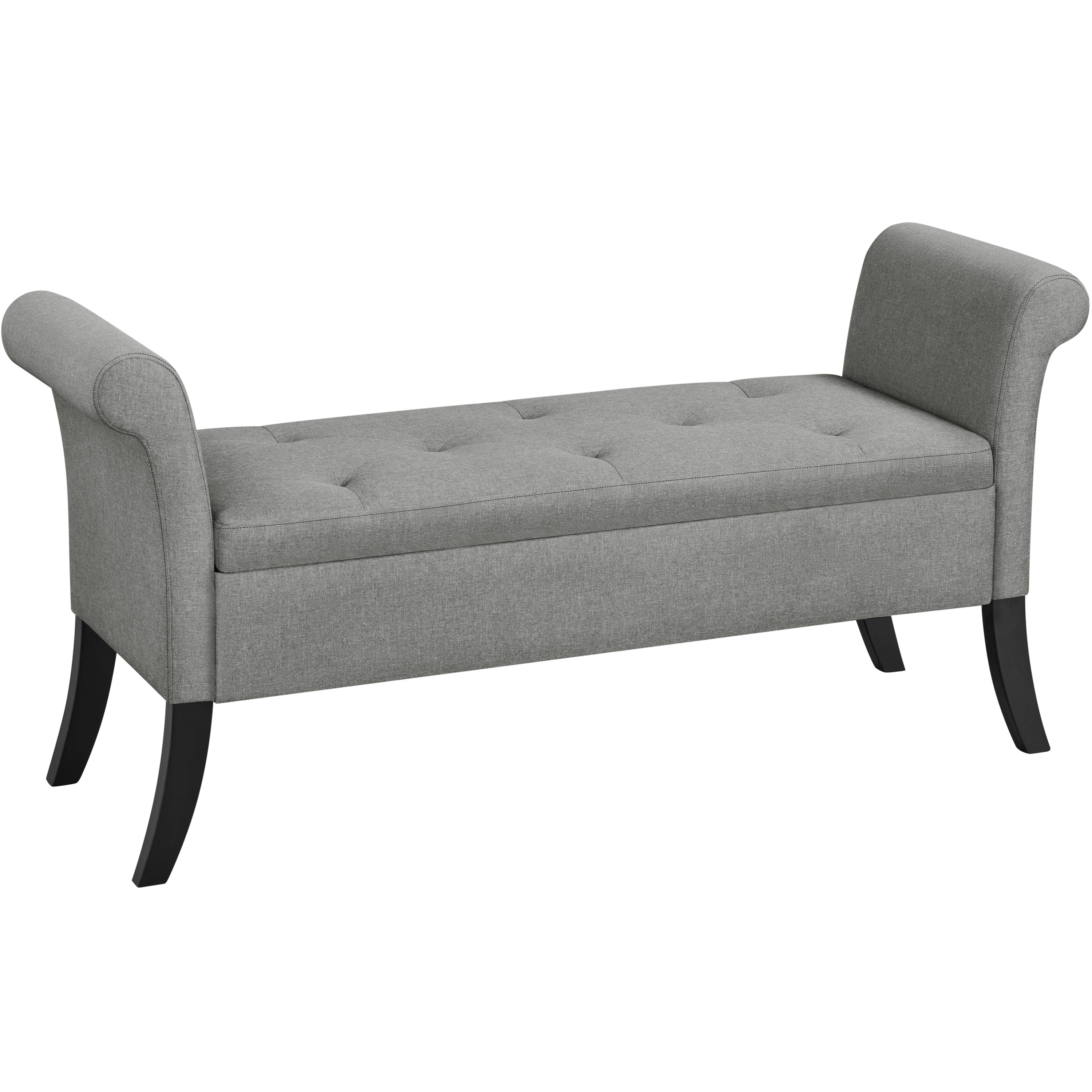 Yaheetech Modern Fabric Tufted Storage Bench with Cushioned Ottoman