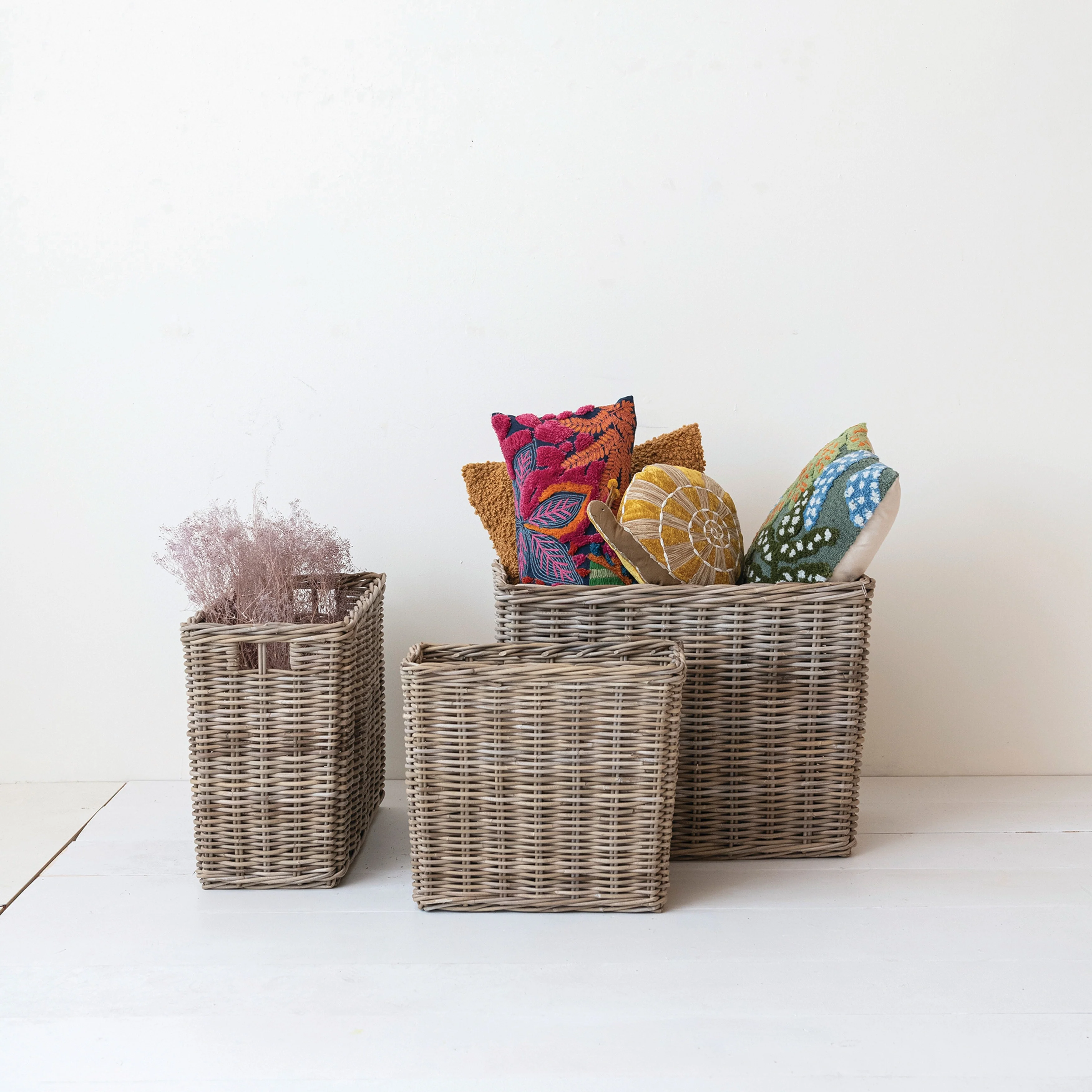 Woven Rattan Basket Storage