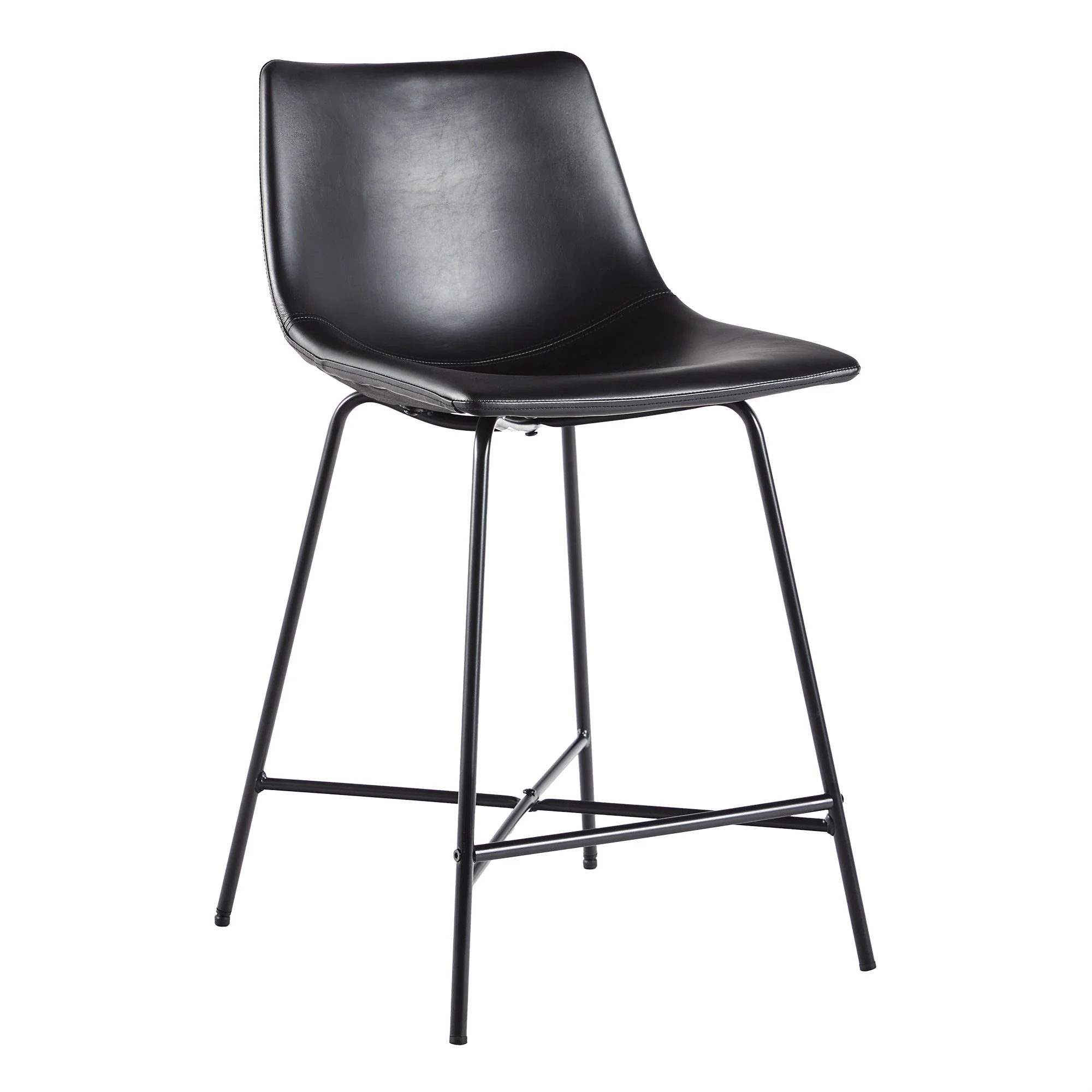Upholstered Counter Stool with Steel X Base, Set of 2