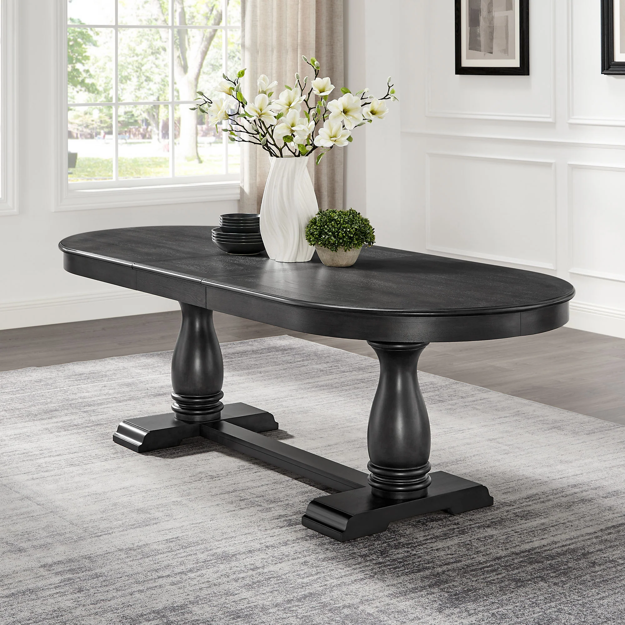 Aquarion Extendable Dining Table with Oval Shaped and Wood Frame