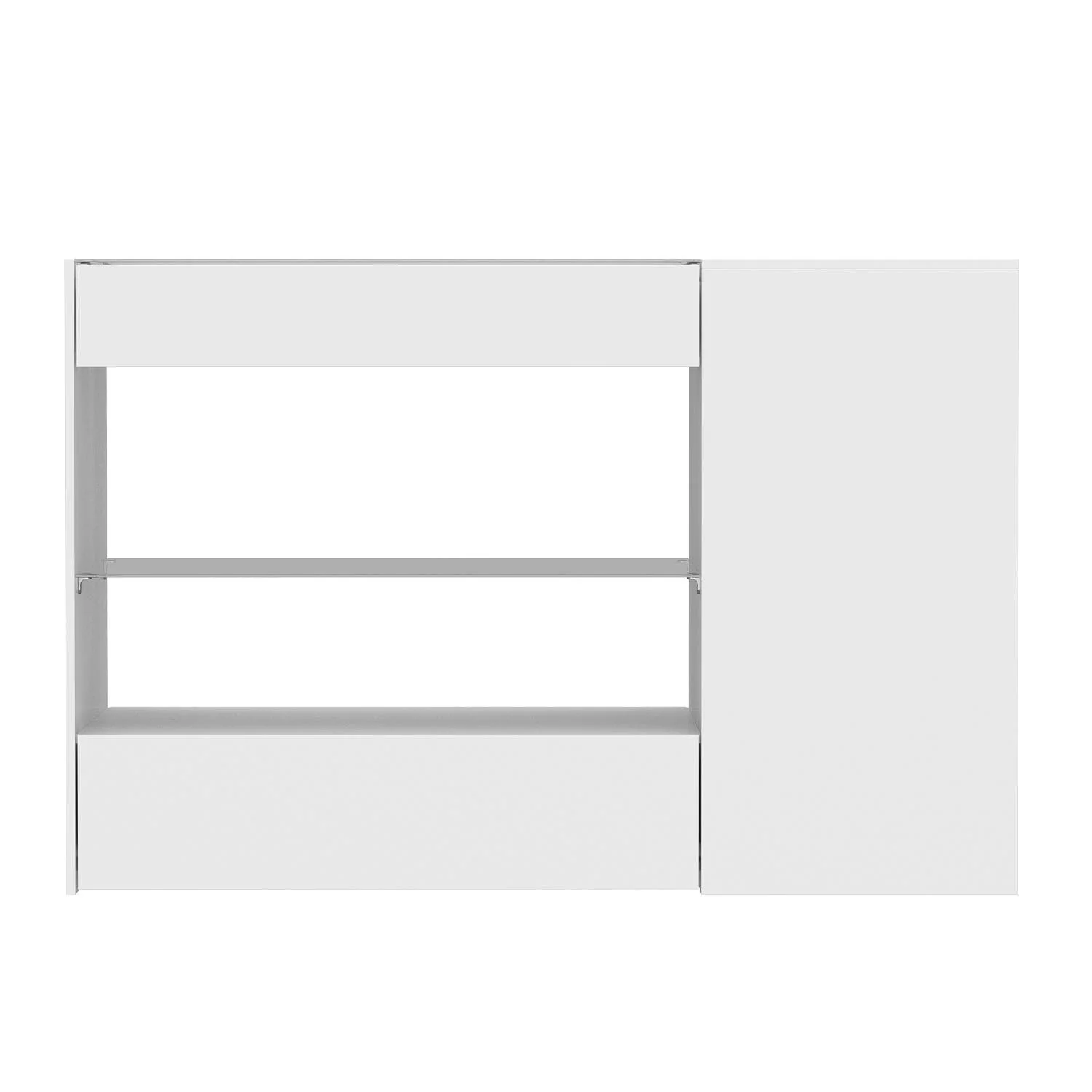 Dressing Island with Glass Shelves Spacious White Organizer Closet - 47.2