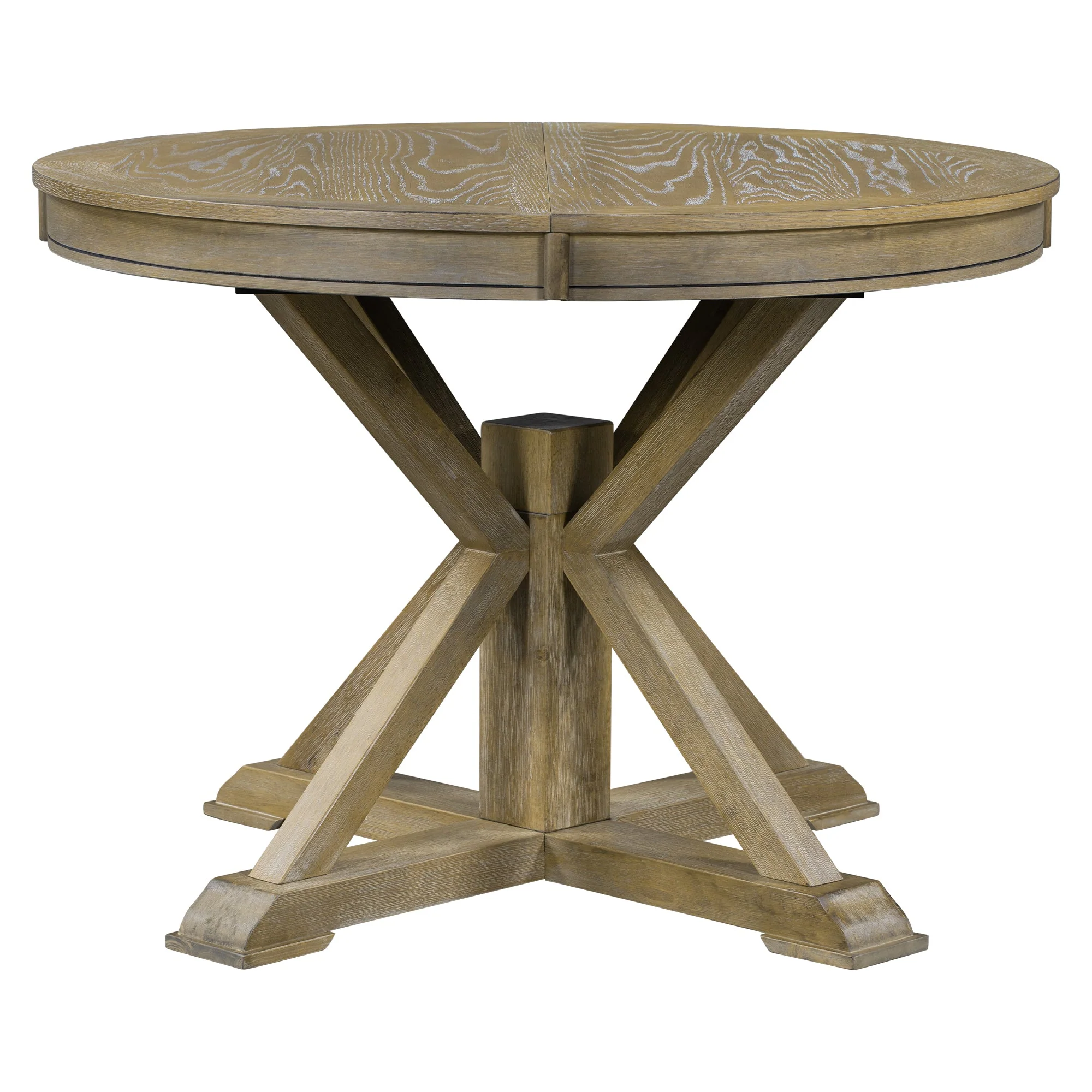 Melin Extendable Dining Table with Wood Frame and X-Shaped Base
