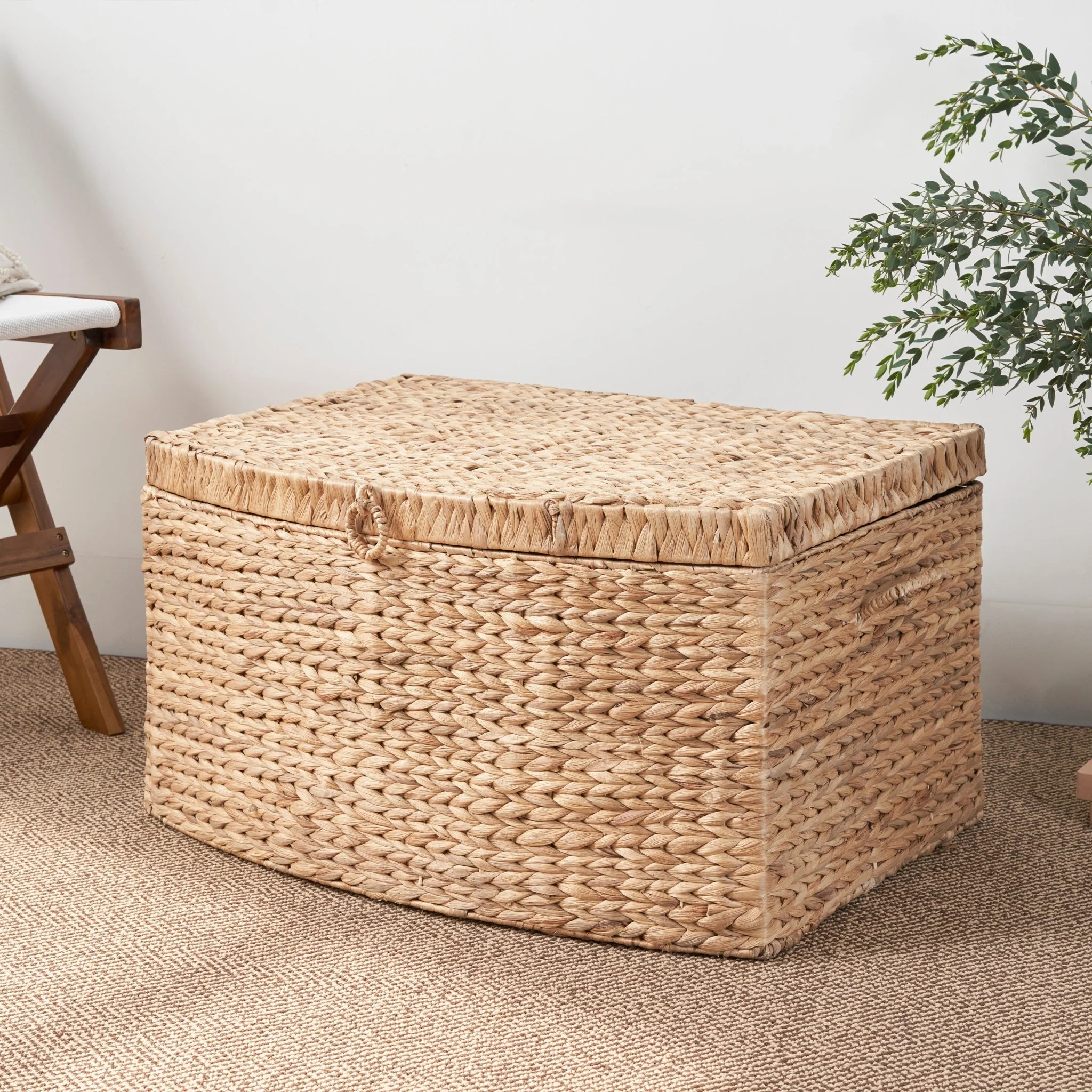 Woven Wicker Storage Basket with Handle