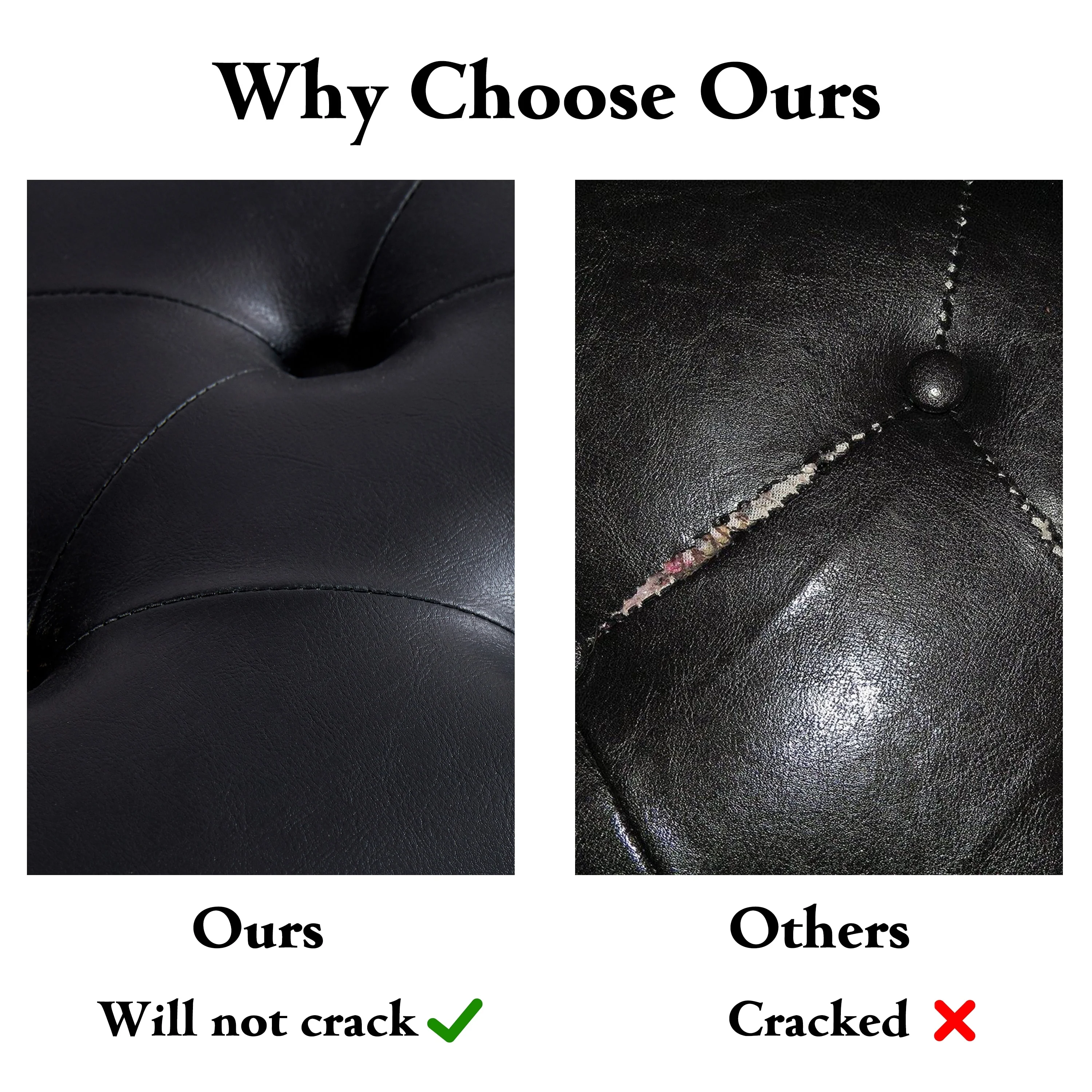 Button-Tufted Bench for End of Bed, Entryway Bench Beige/ Black/ Brown Solid Wood, Leather, Fabric 44-inch