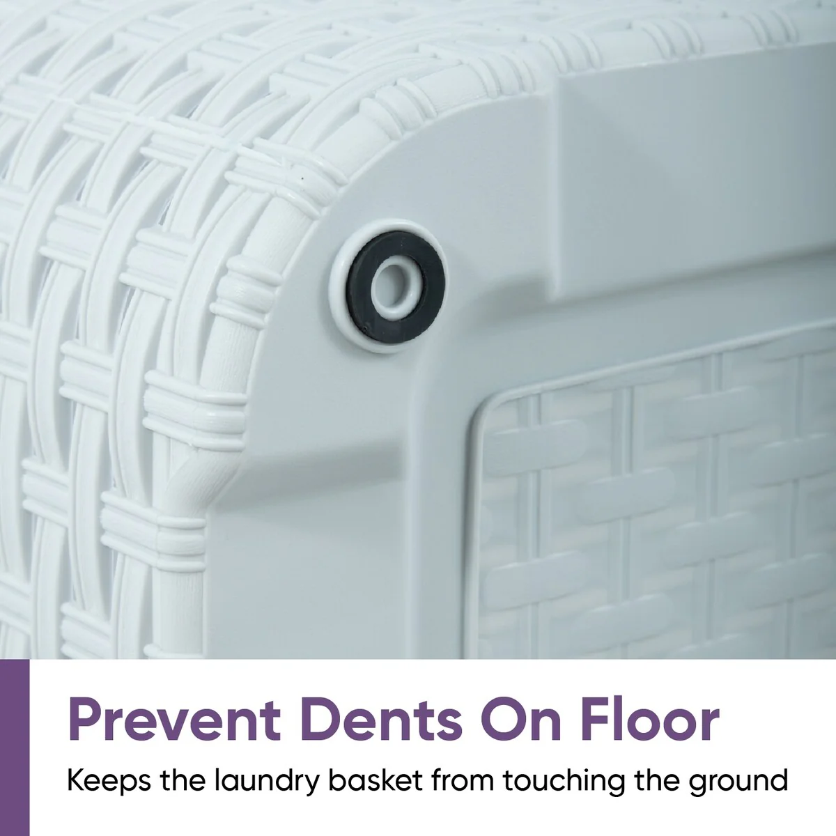 Superio Large Wicker Laundry Basket with Cutout Carry Handles - Capacity: 50l