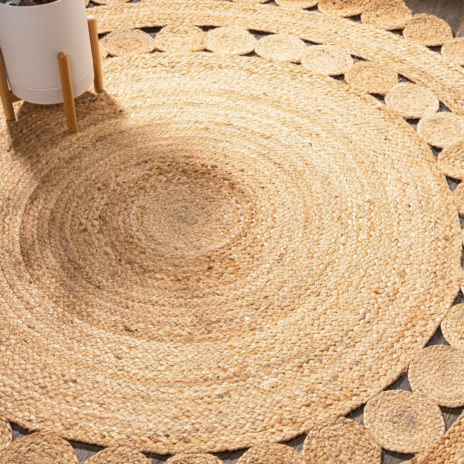 Bodhi Natural Jute hippie Circle Natural Area Rug
