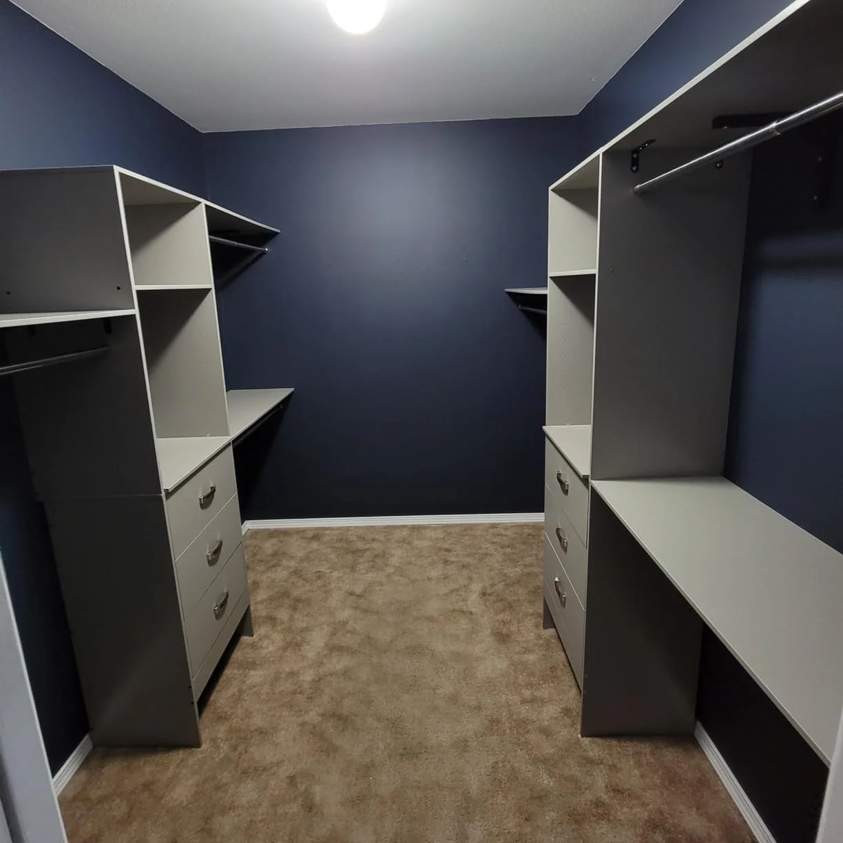 Rackcog 120'' Closet Organizer with Drawers, Closet System with DIY Shelves for Reach-in and Walk-in Closet