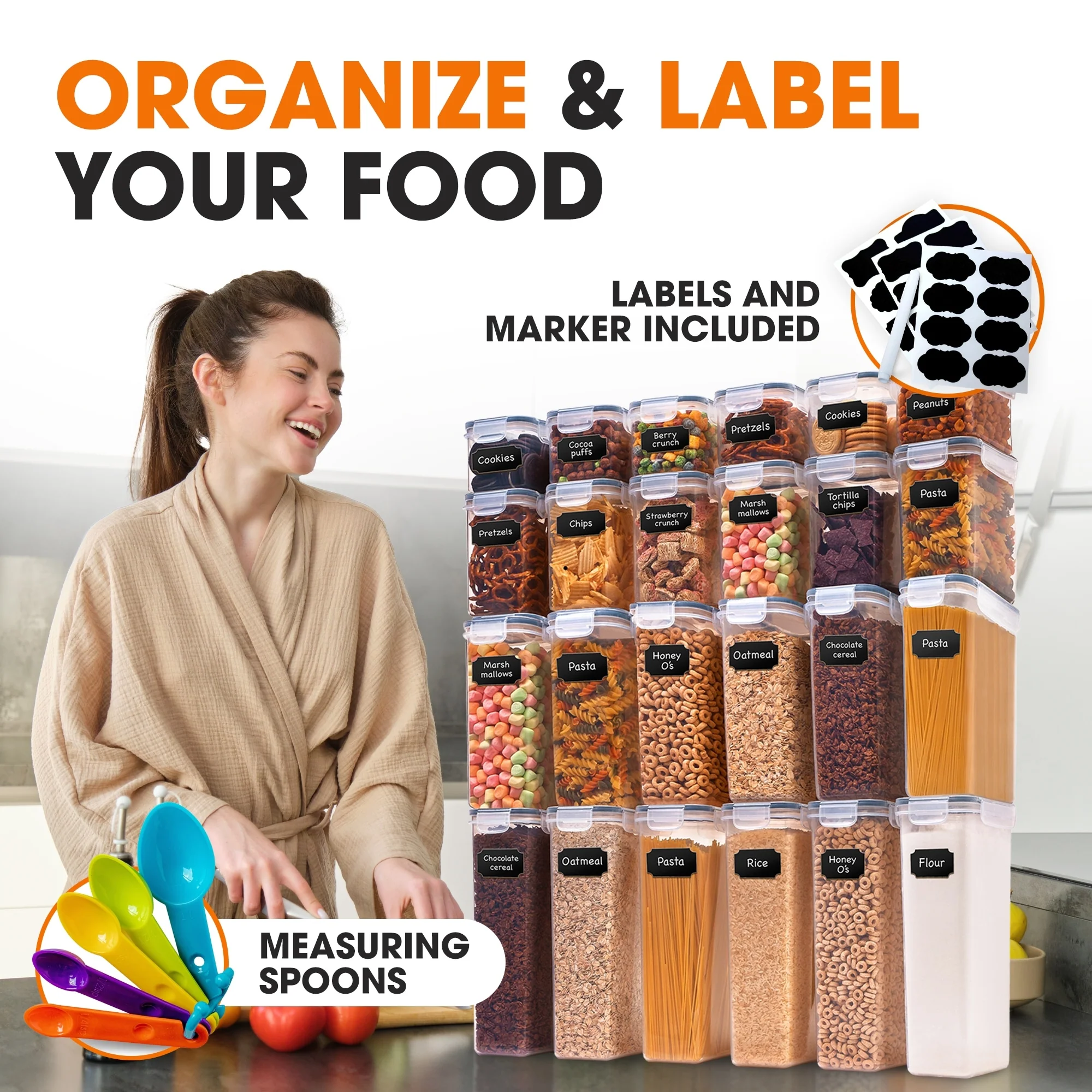 Cheer Collection Set of 24 Airtight Food Storage Containers