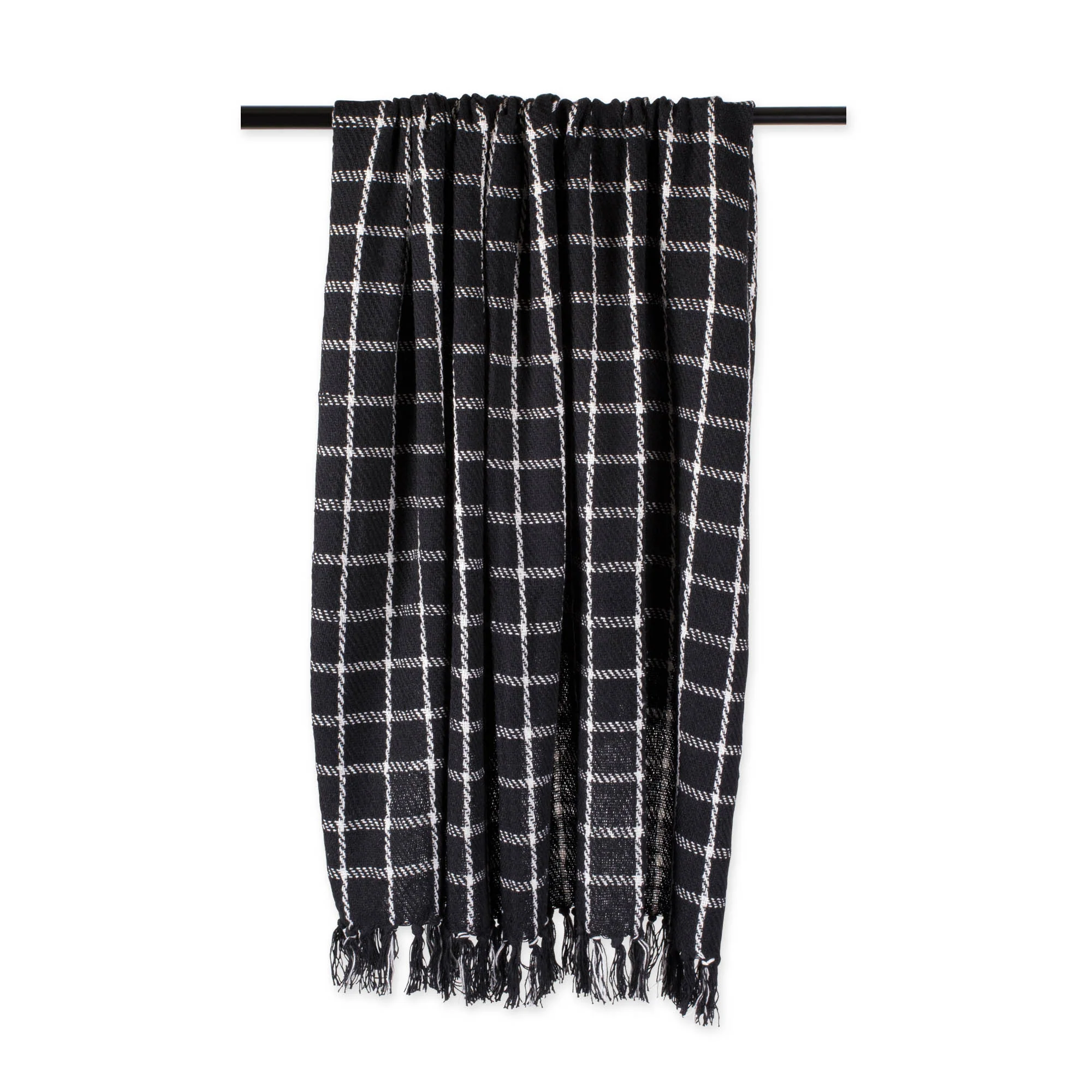 Black Checked Plaid Throw