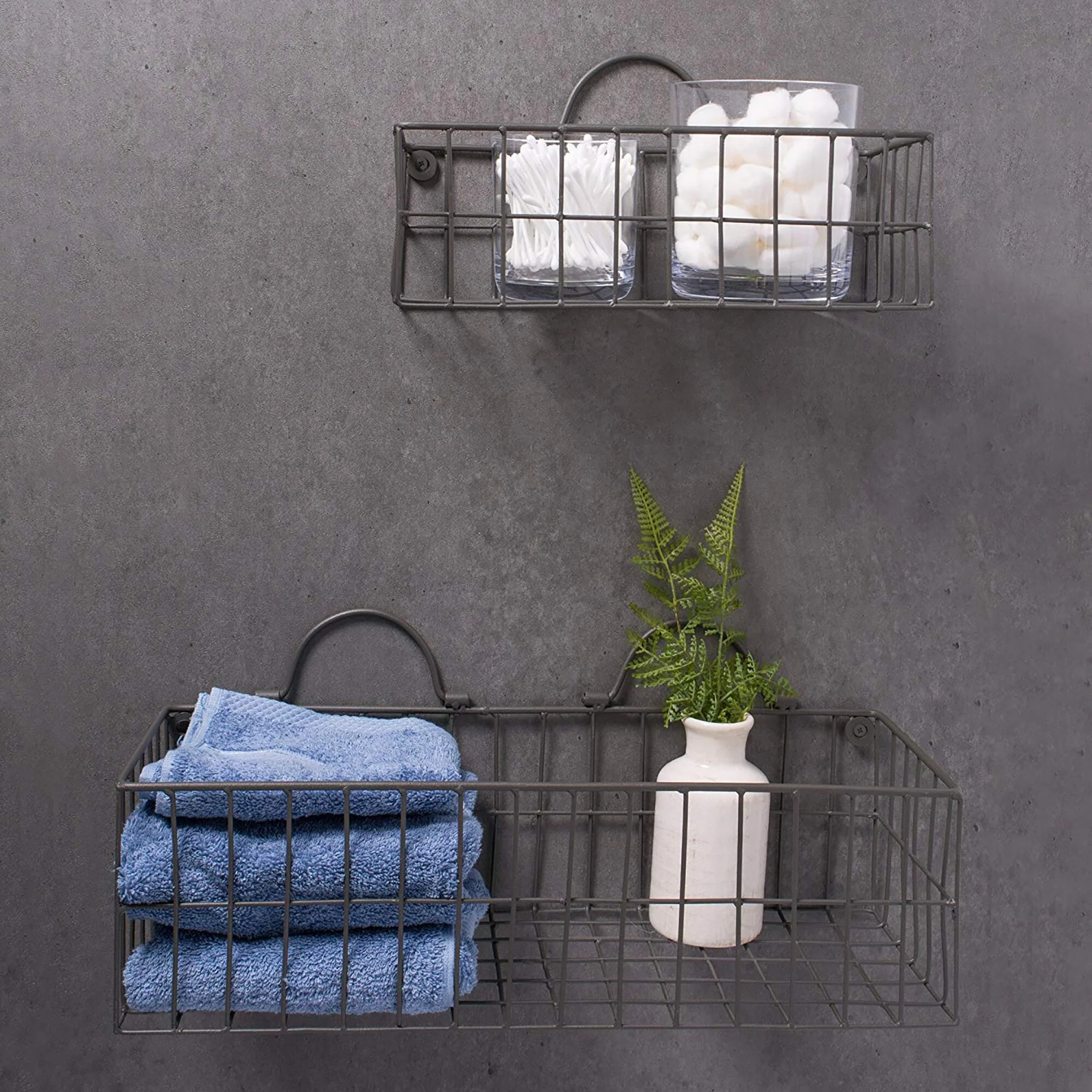DII Wire Wall Basket(Set of 2) Grey