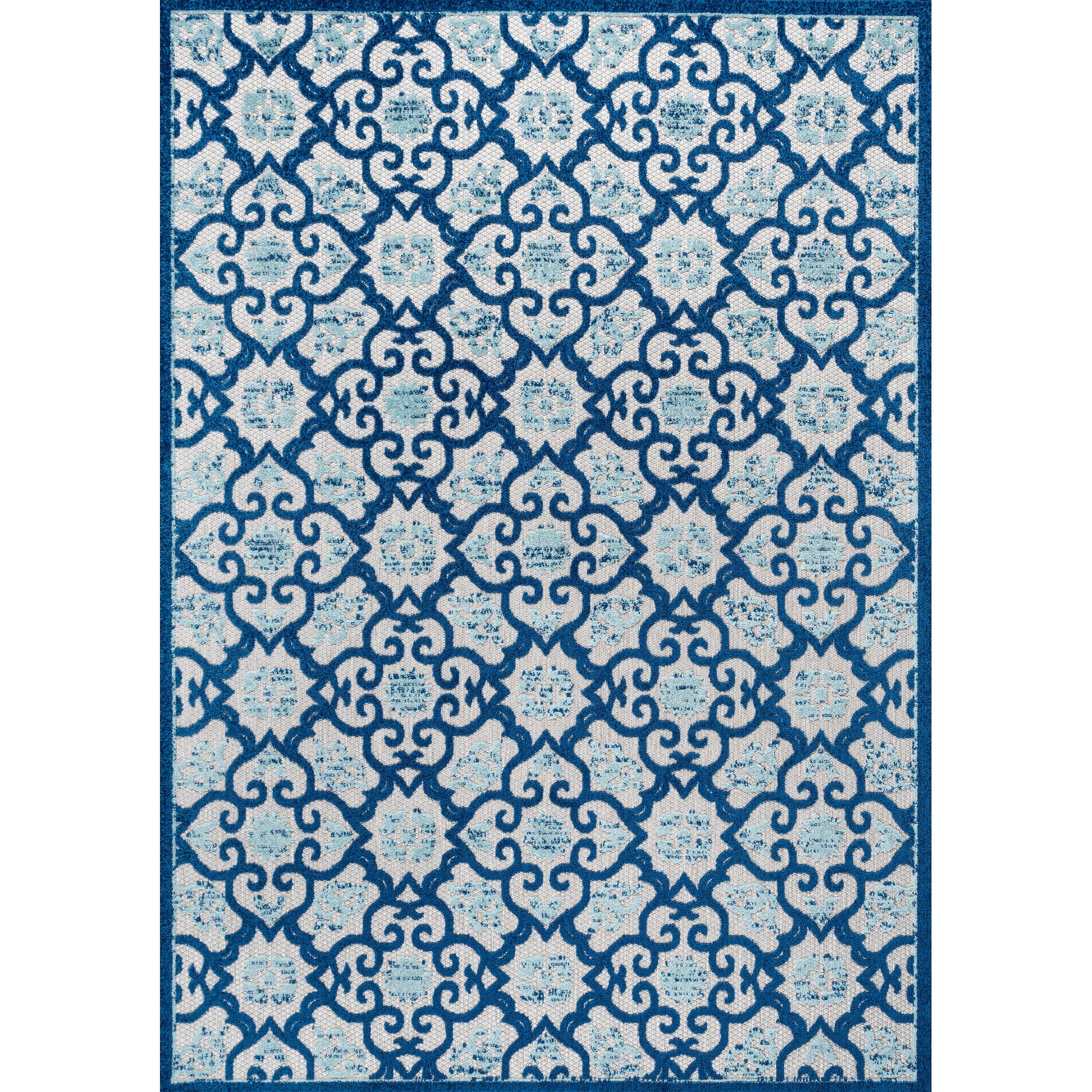 Gallia Tile Trellis High-Low Light Indoor/Outdoor Area Rug
