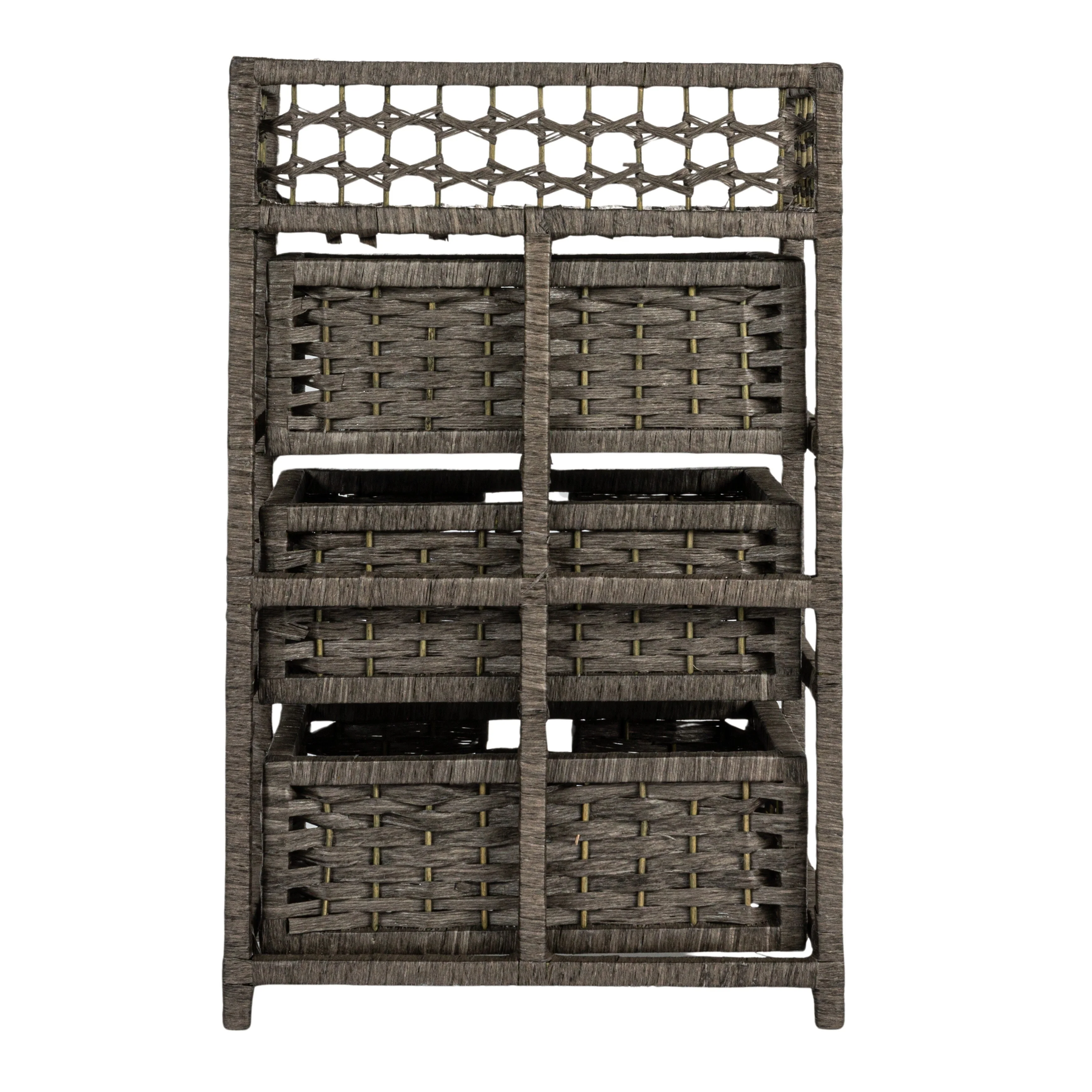 Household Essentials Woven 3 Drawer Chest with Cutout Handles