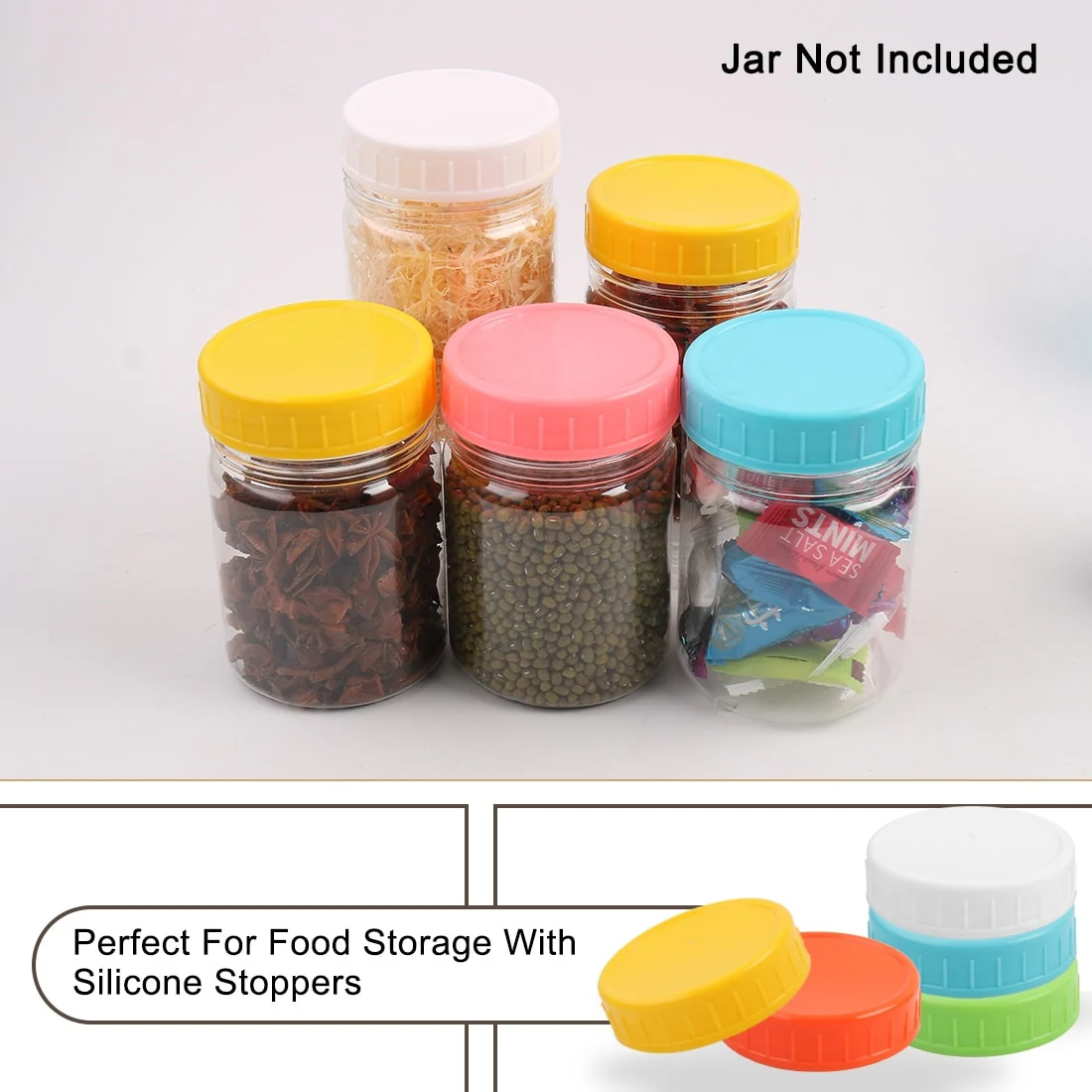 Assorted Color Mason Jar Lid Regular and Wide Mouth Mason Canning Jars 20 Pack - Assorted Color