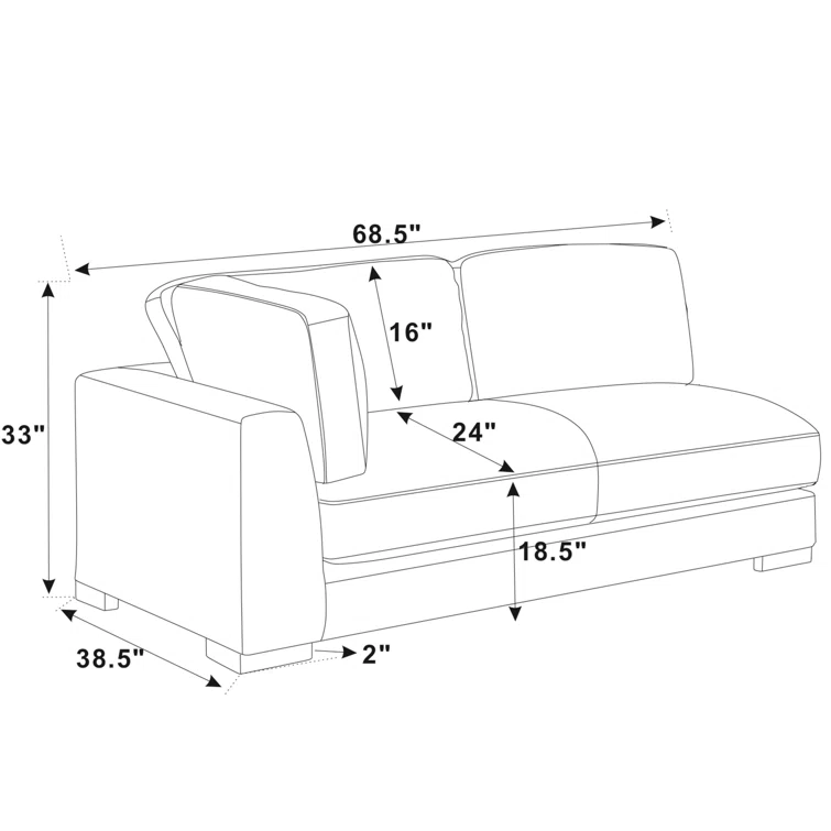 Cartina 68.5'' Corduroy Loveseat