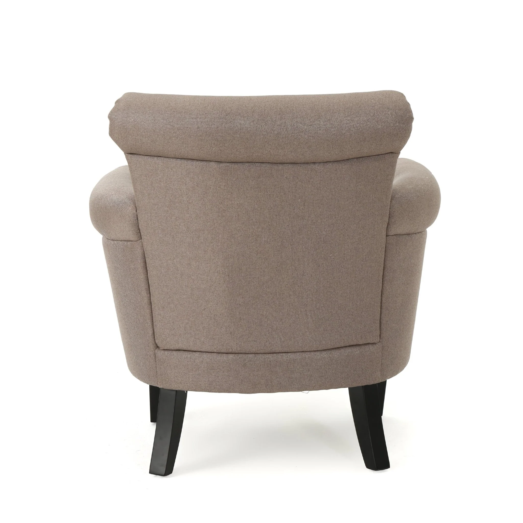 Upholstered Club Chair with Curved Design, Nailhead Trim and Rolled Armrests