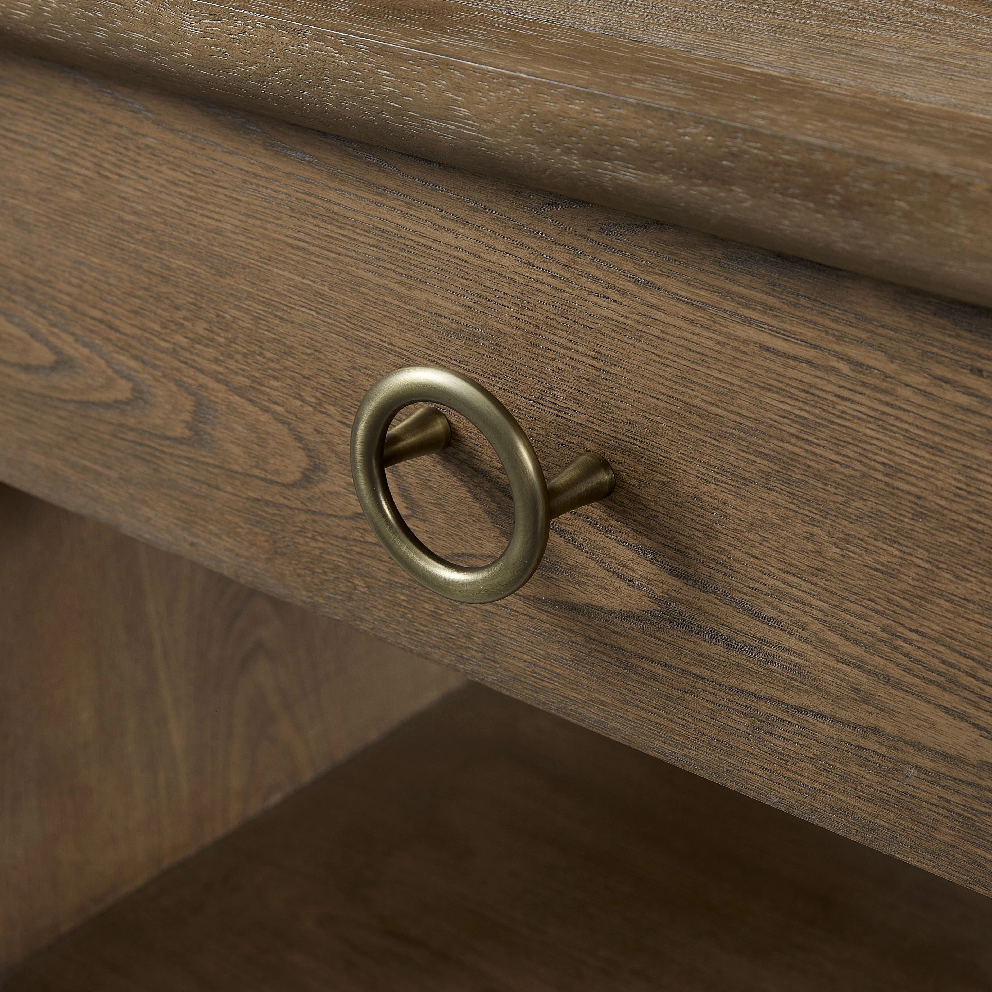 Waterfall End Table with Drawer and Storage Shelf