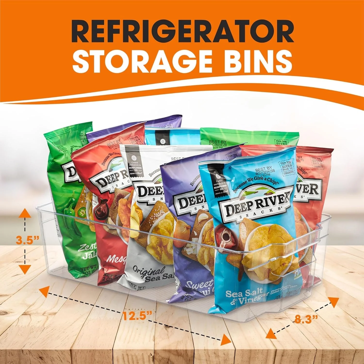Cheer Collection Clear Refrigerator Organizer Bins