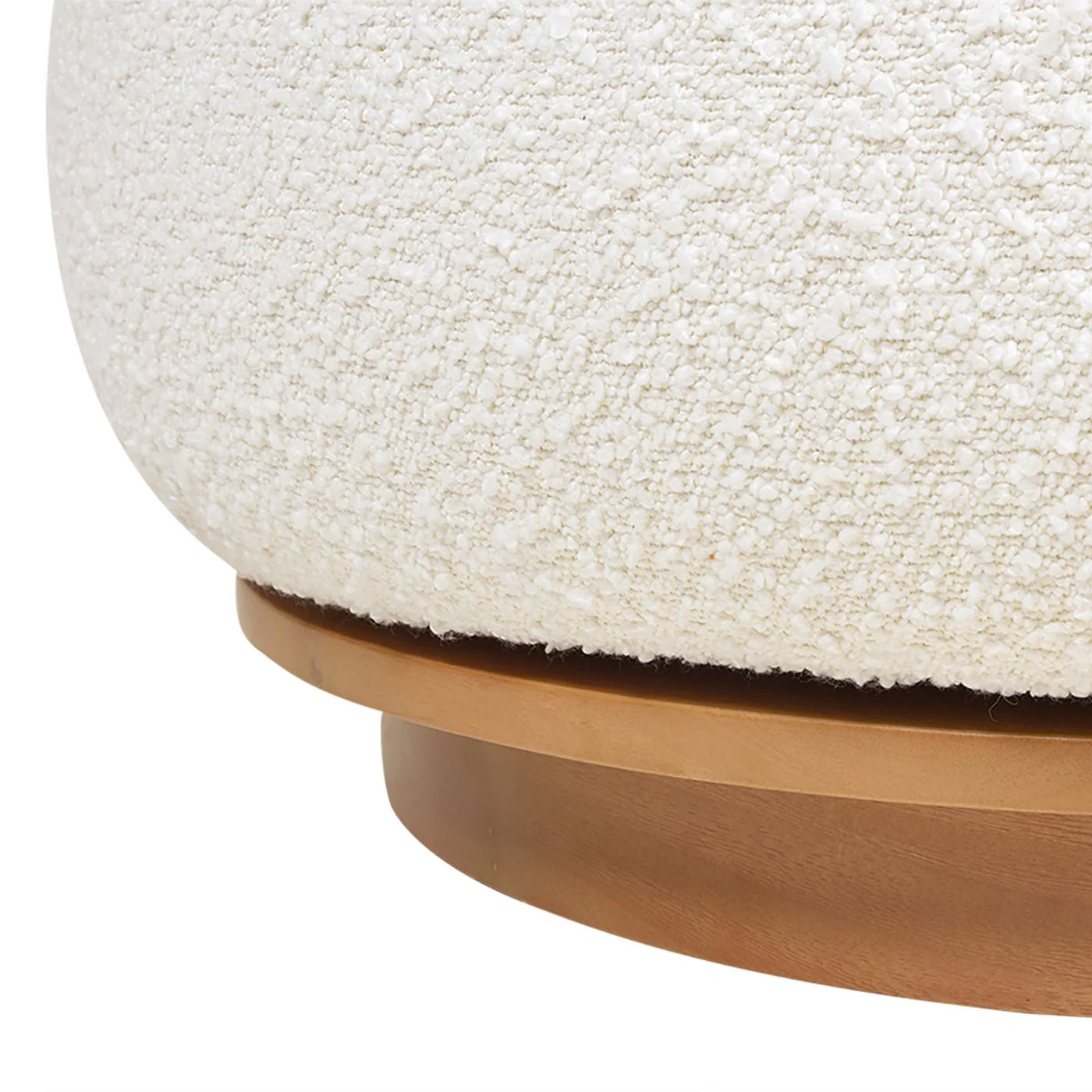 Upholstered Swivel Barrel Chair with Low Back and Wood Base