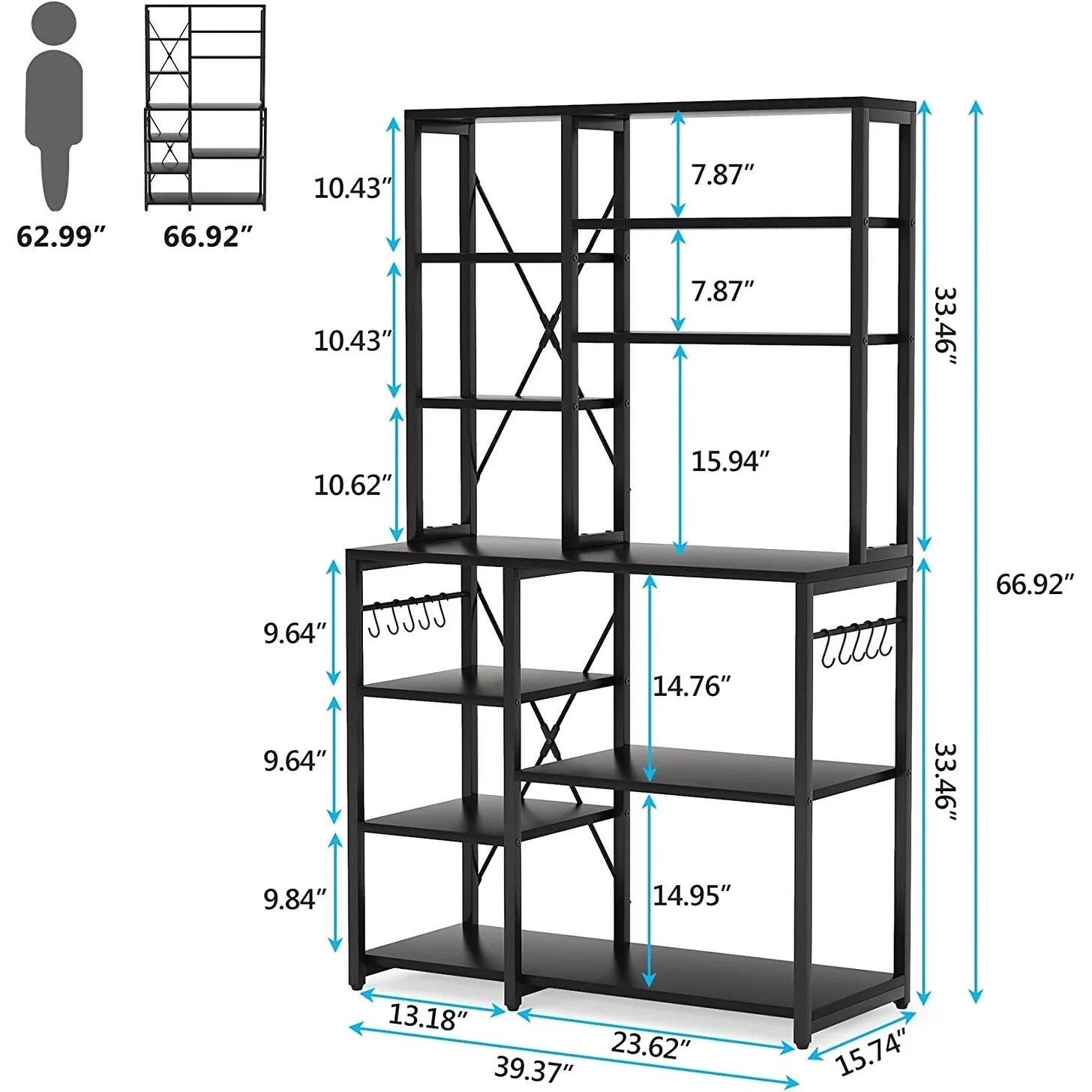 Kitchen Baker's Rack, Free Standing 5-Tier, 6-Tier Kitchen Utility Storage Shelf Rack