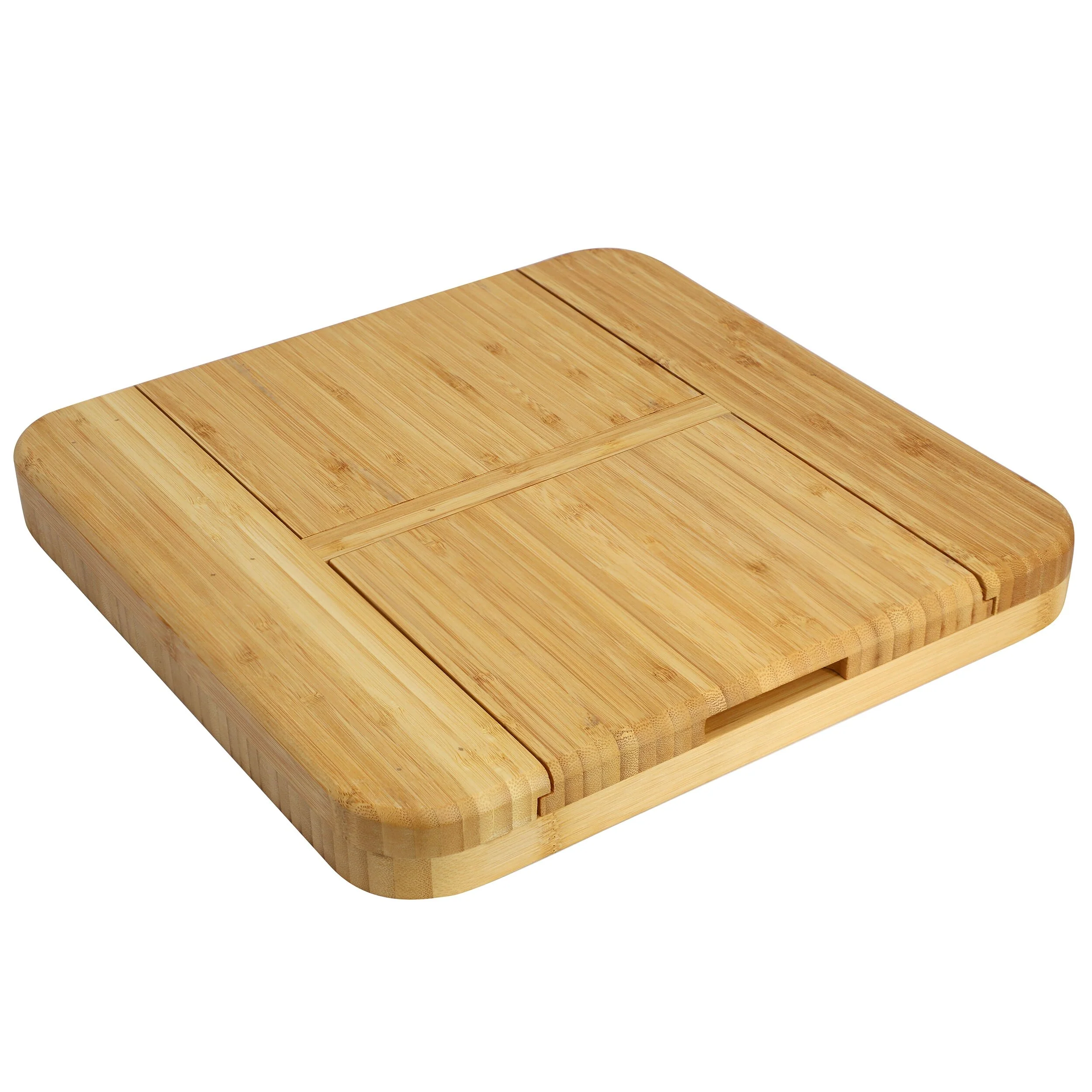 MegaChef Bamboo Charcuterie Cheese Board Set with Ramekins and Slide Out Cutlery Drawer
