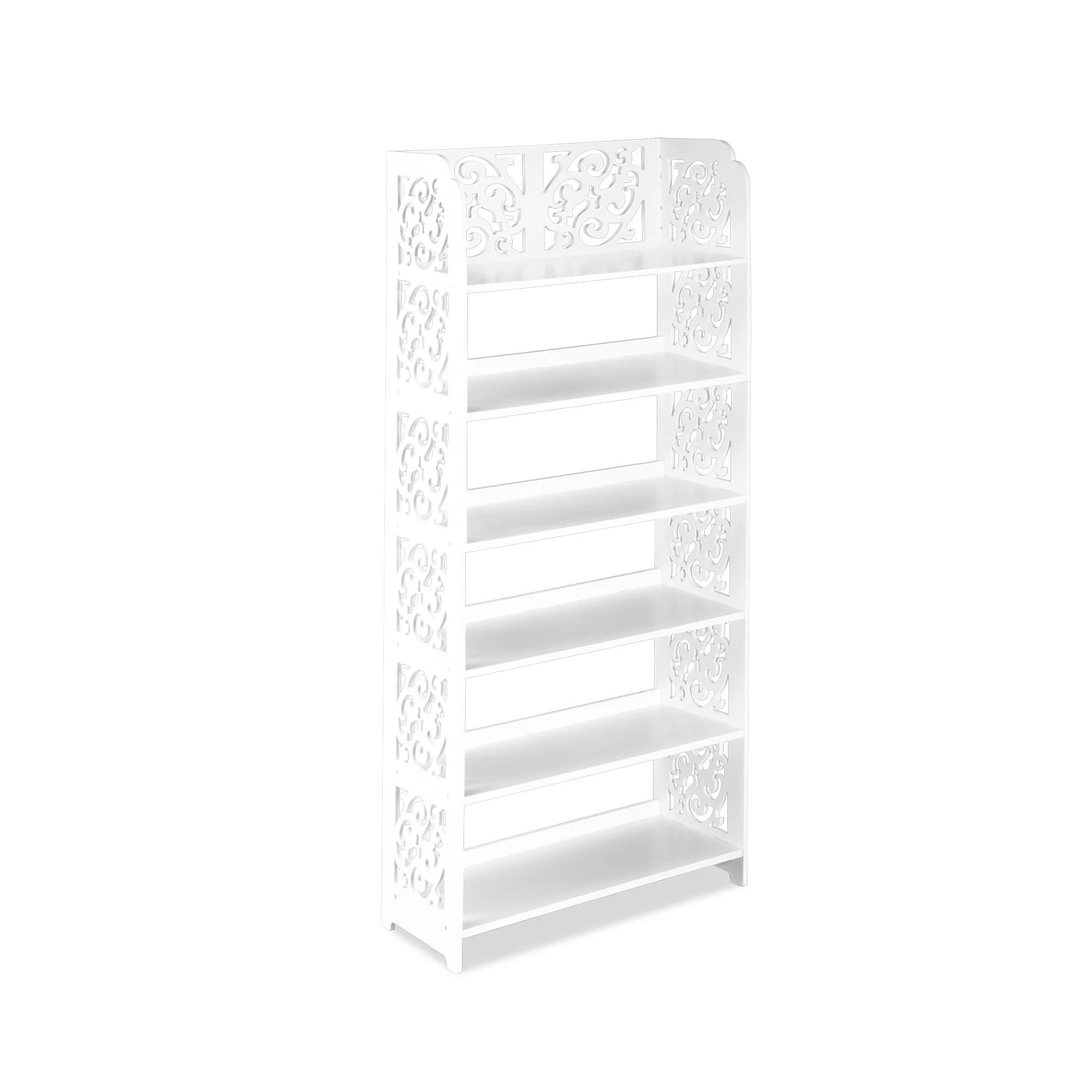 HELLO LAURA Versatile 6-Tier Wood-Plastic Shoe Rack Shoes Tower 18 Of Pairs Of Shoe White Finish