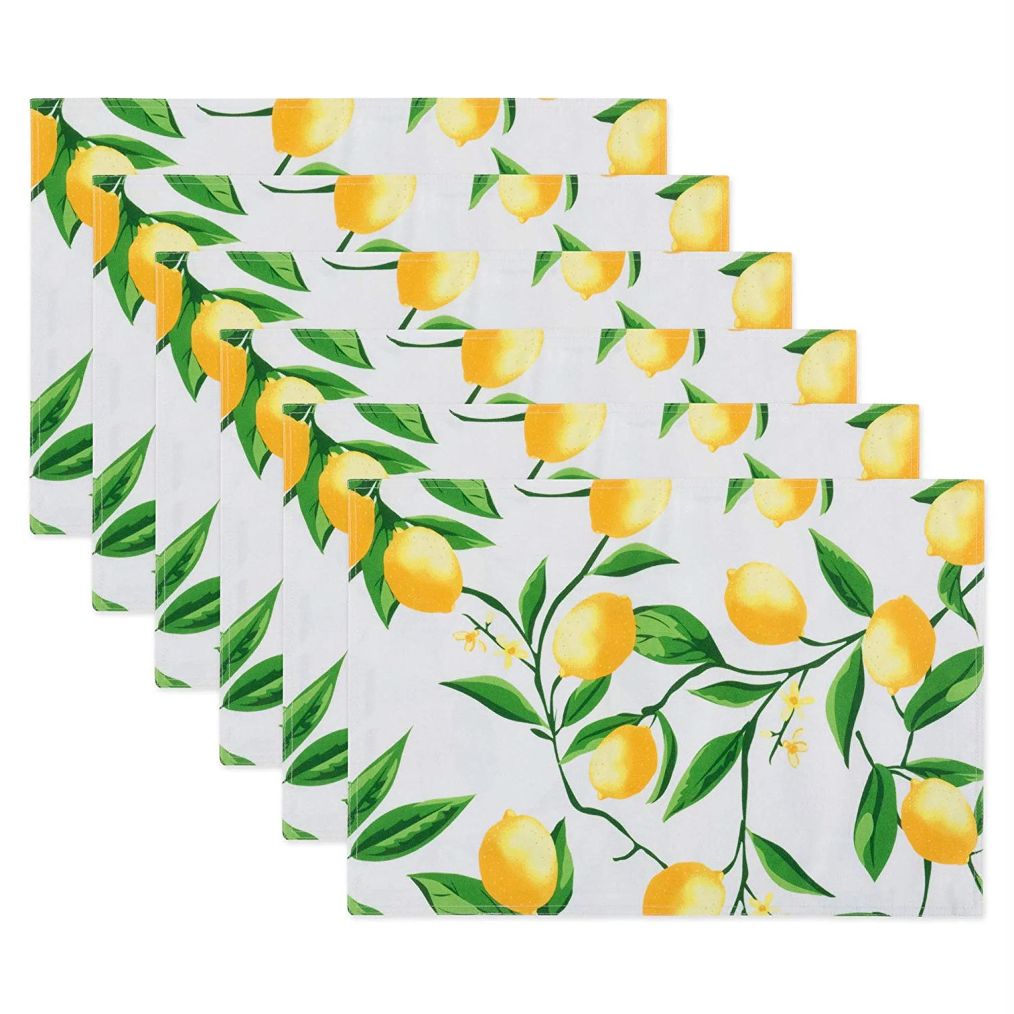 Lemon Bliss Print Outdoor  Placemat, Set Of 6