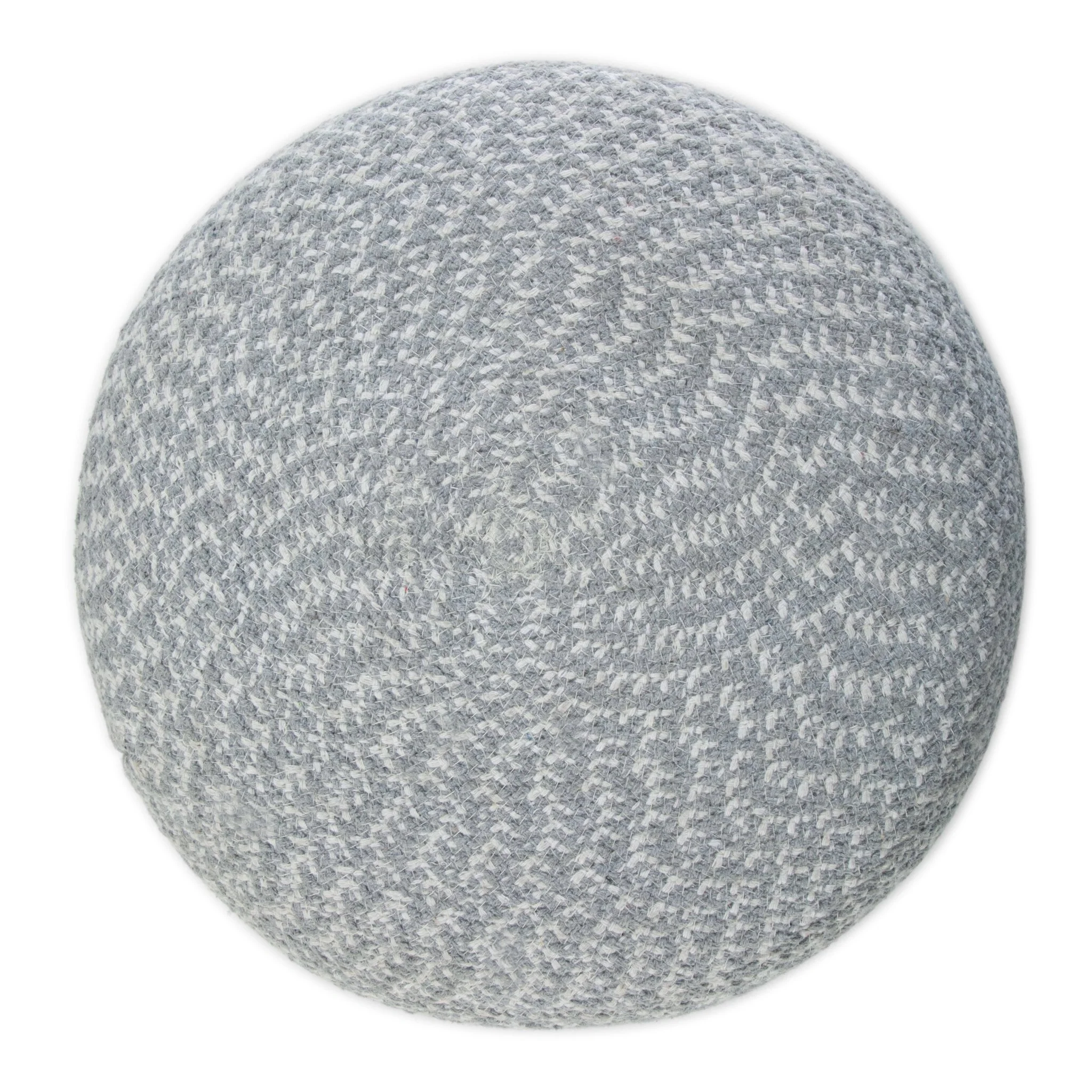 Zenithal Multi-functional Round Braided Pouf with Natural Pattern