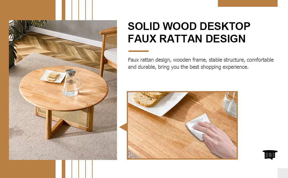 Naturally Elegant Wooden Coffee Table