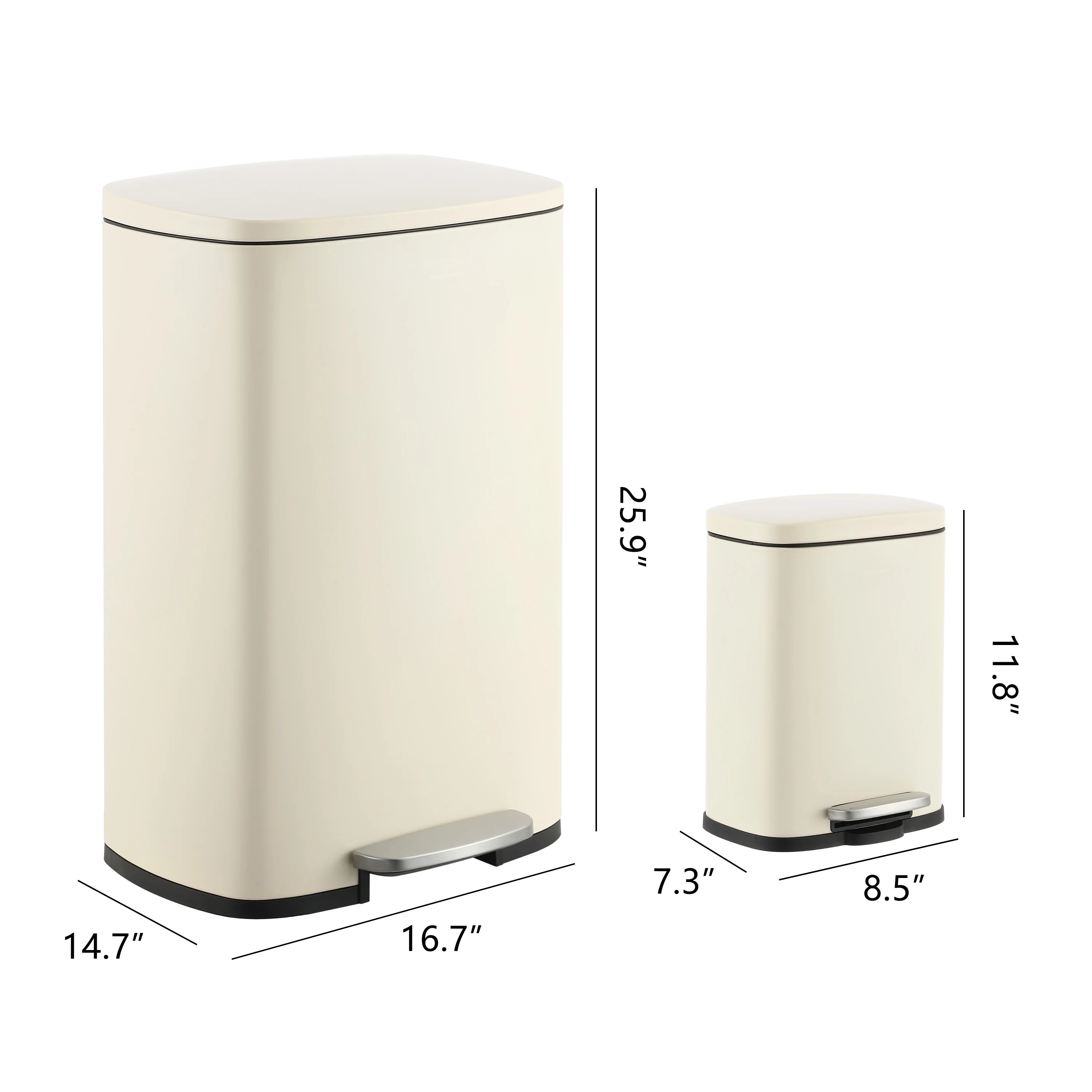 happimess 13-Gallon Trash Can with Soft-Close Lid and FREE Mini Trash Can
