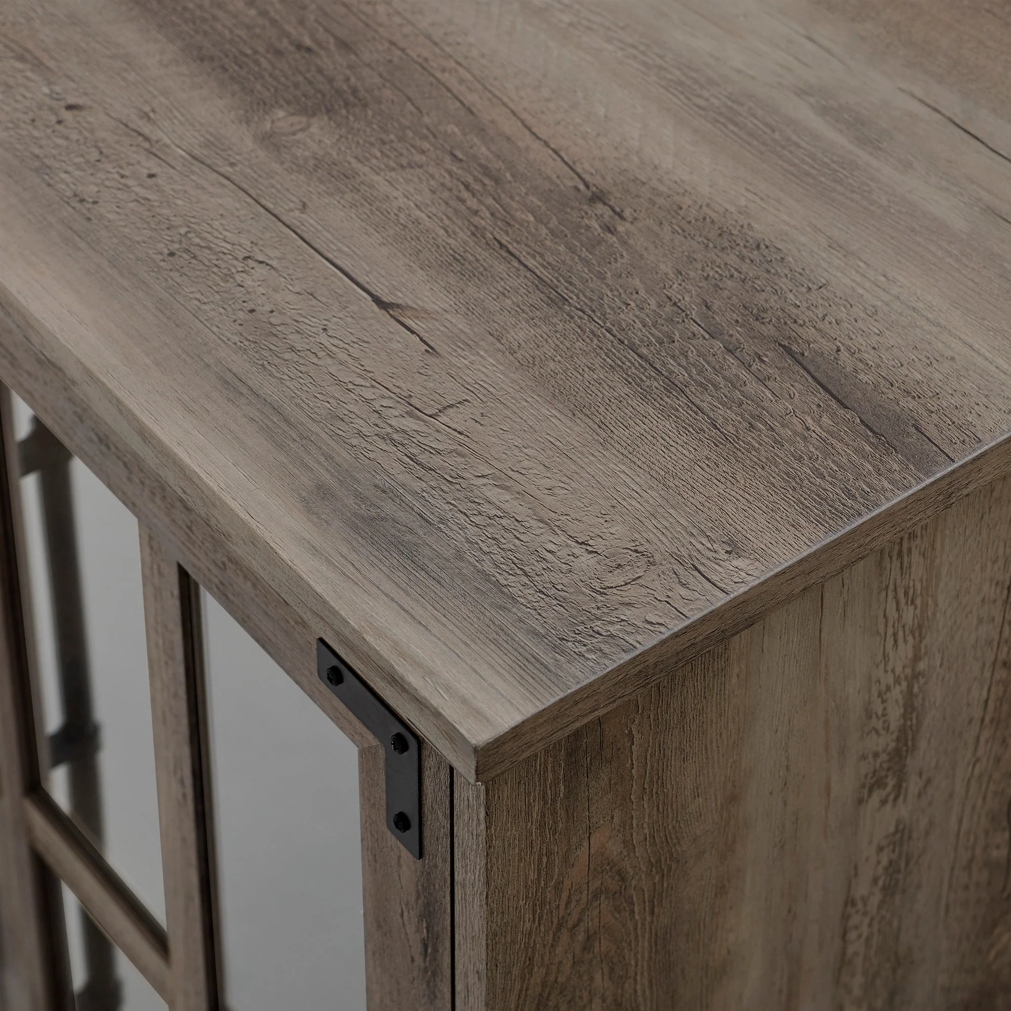 Tide Windowpane Glass-Door TV Stand for TVs up to 65