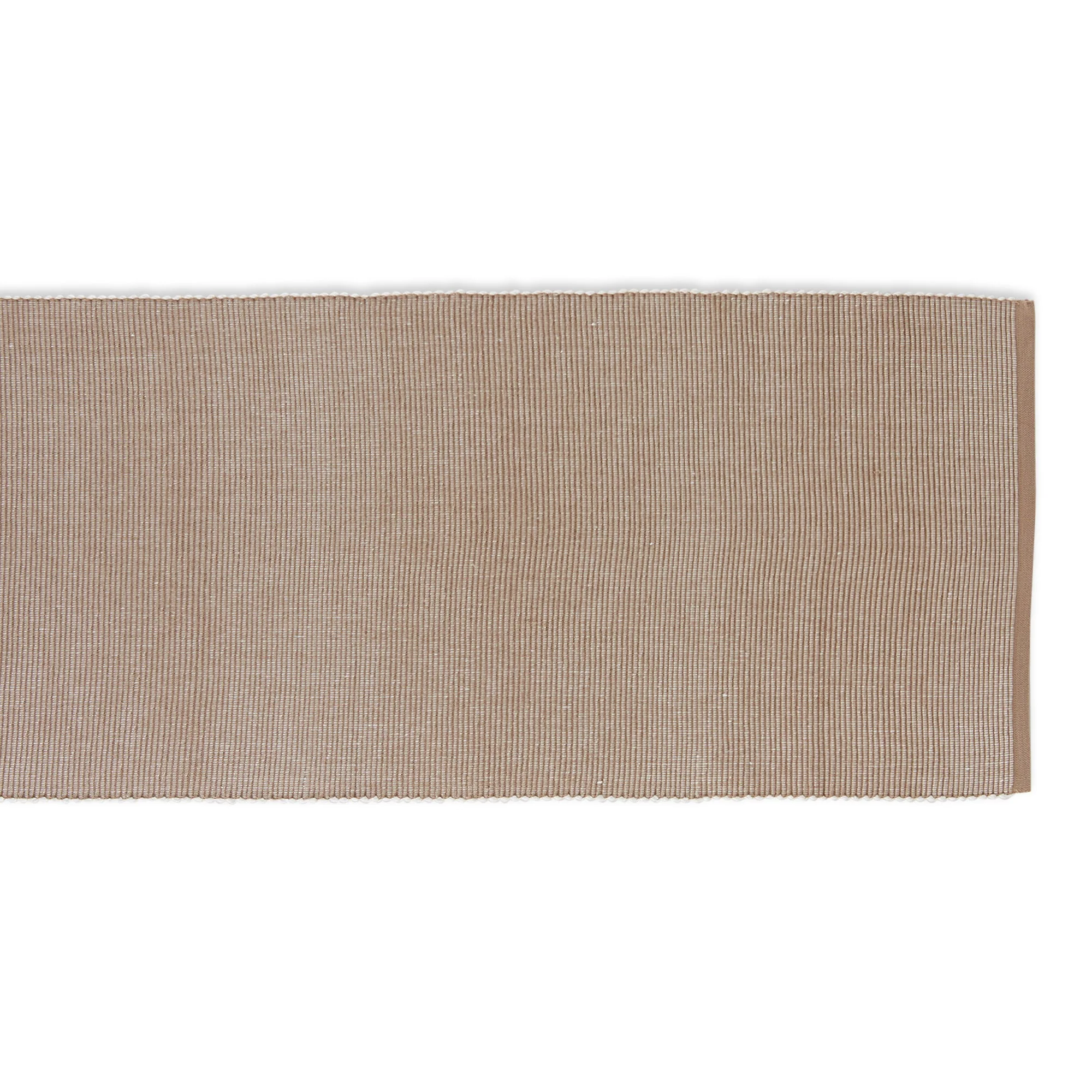 Stone/White 2-Tone Ribbed Table Runner 13X72