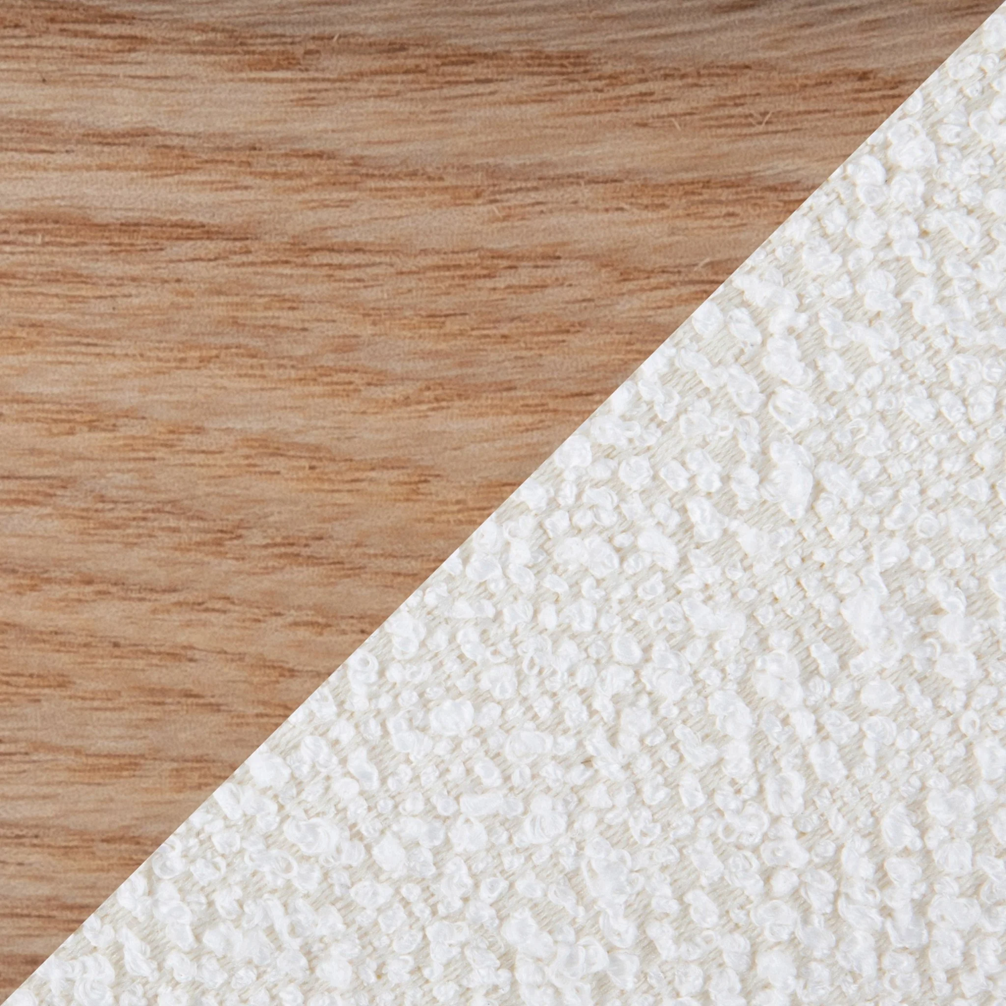 Upholstered Ottoman with Natural Wood Base, Set of 2