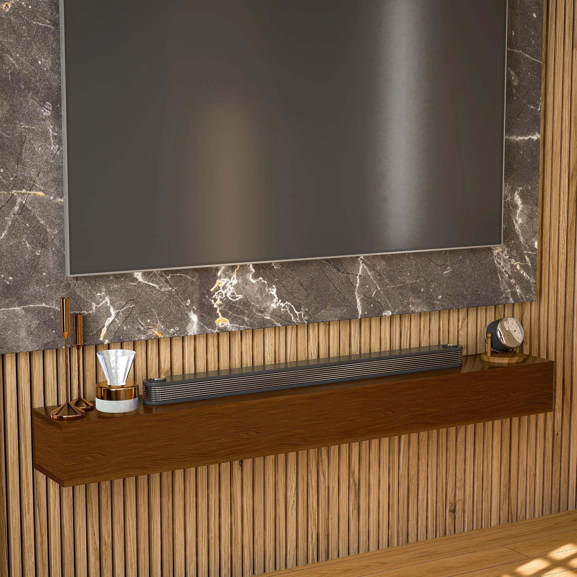 60'' Fireplace Mantel Wooden Wall Mounted Floating Shelf 8