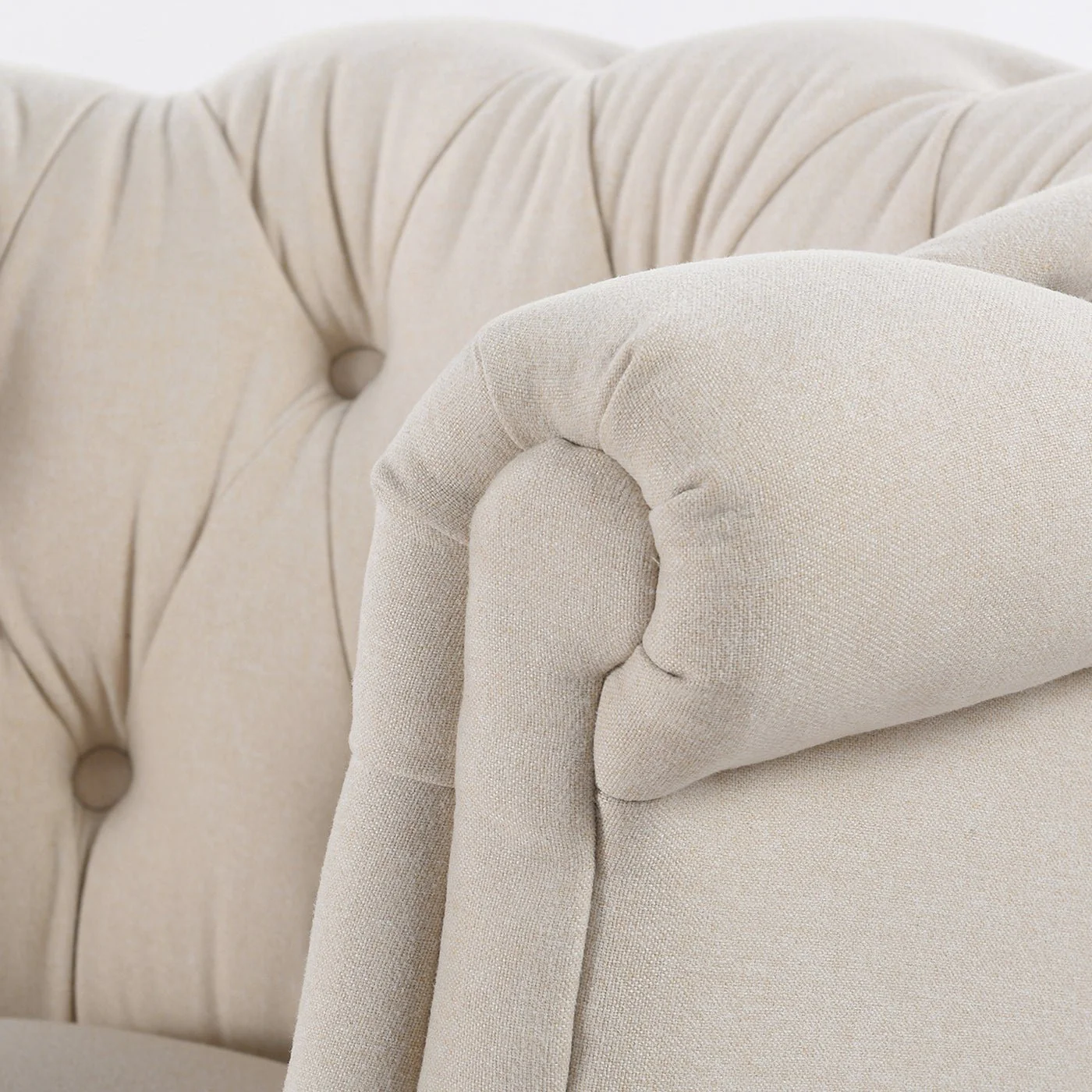 Comforts Upholstered Accent Chair with Recessed Arms and Barrel Design