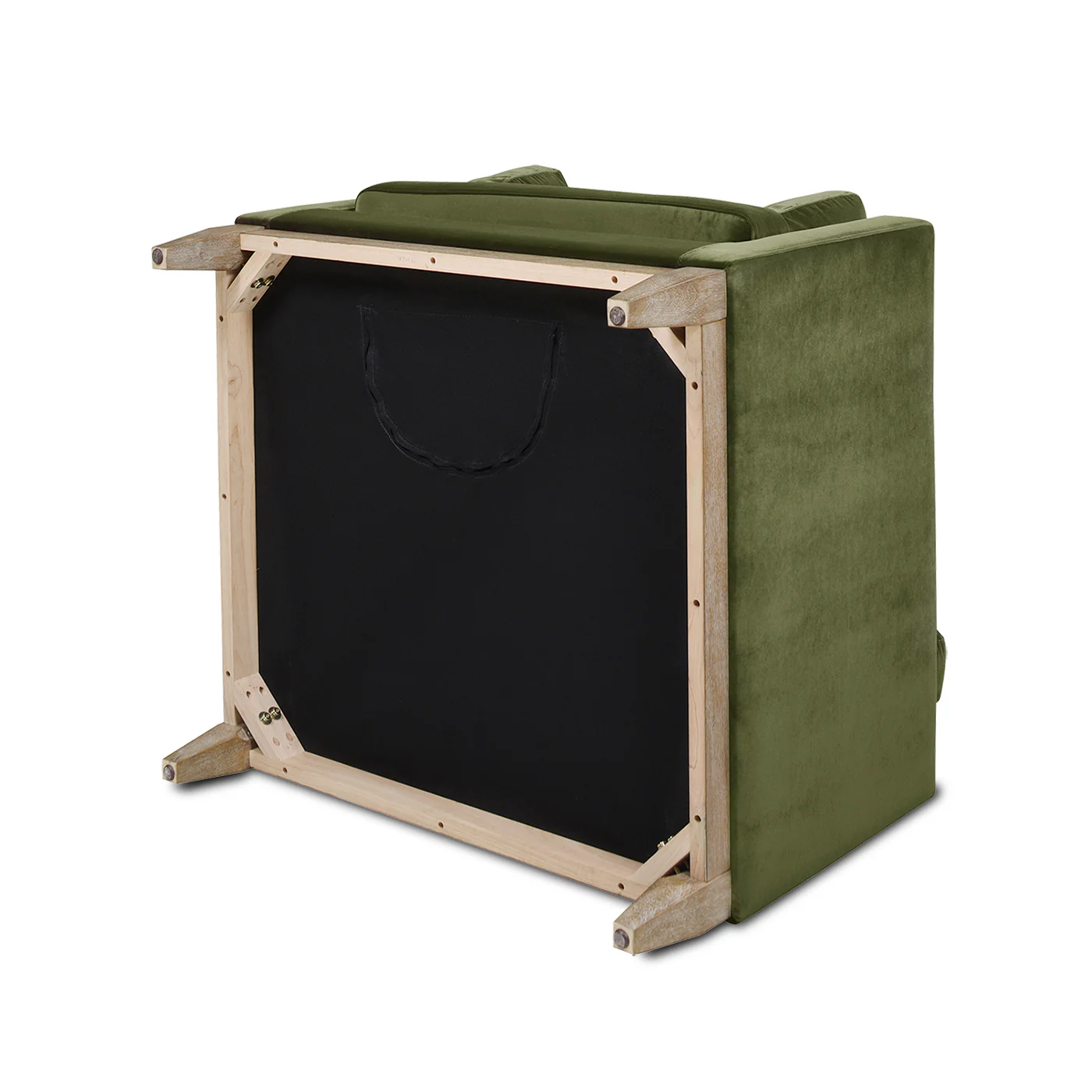 Brooding Upholstered Accent Chair with Arm Cushions and Wood Legs