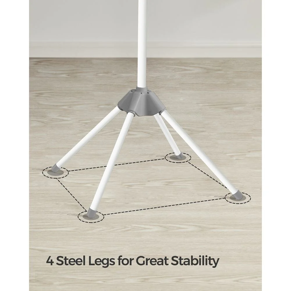 Stainless Steel Foldable Clothes Drying Rack with 360° Rotatable Arms Large Capacity and Space-Saving Design