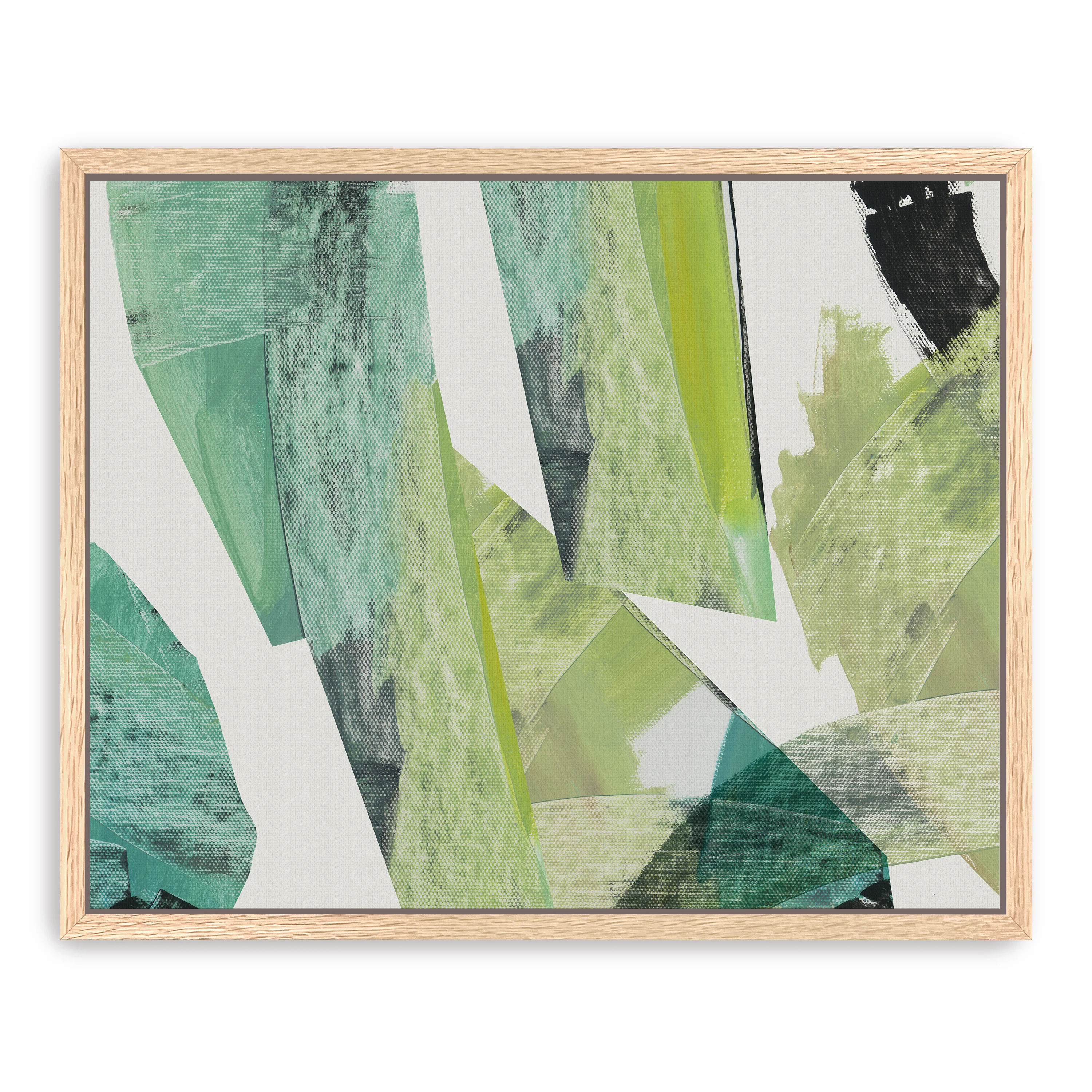 Emerald Geometric Harmony Canvas Giclee