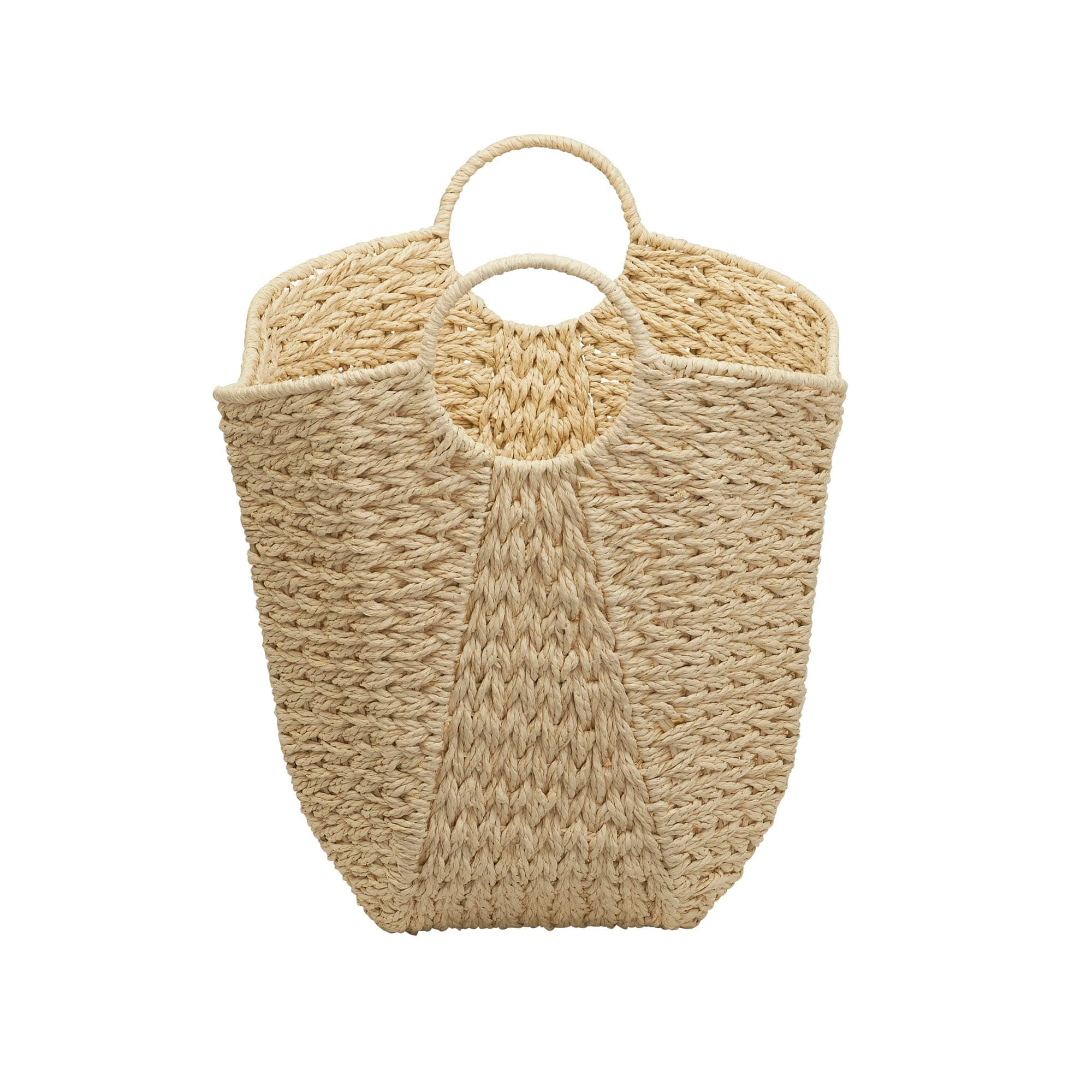 Household Essentials Woven Paper Rope Storage Basket with Handles
