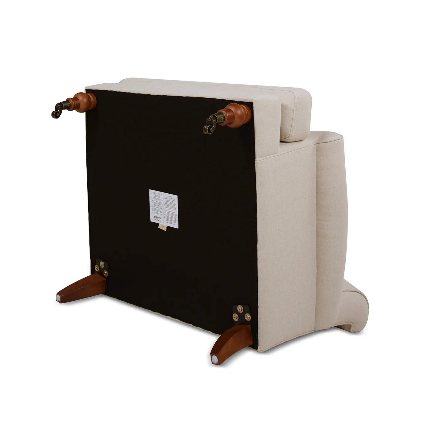 Cobaltex Upholstered Arm Chair with Metal Casters and Rolled Arms