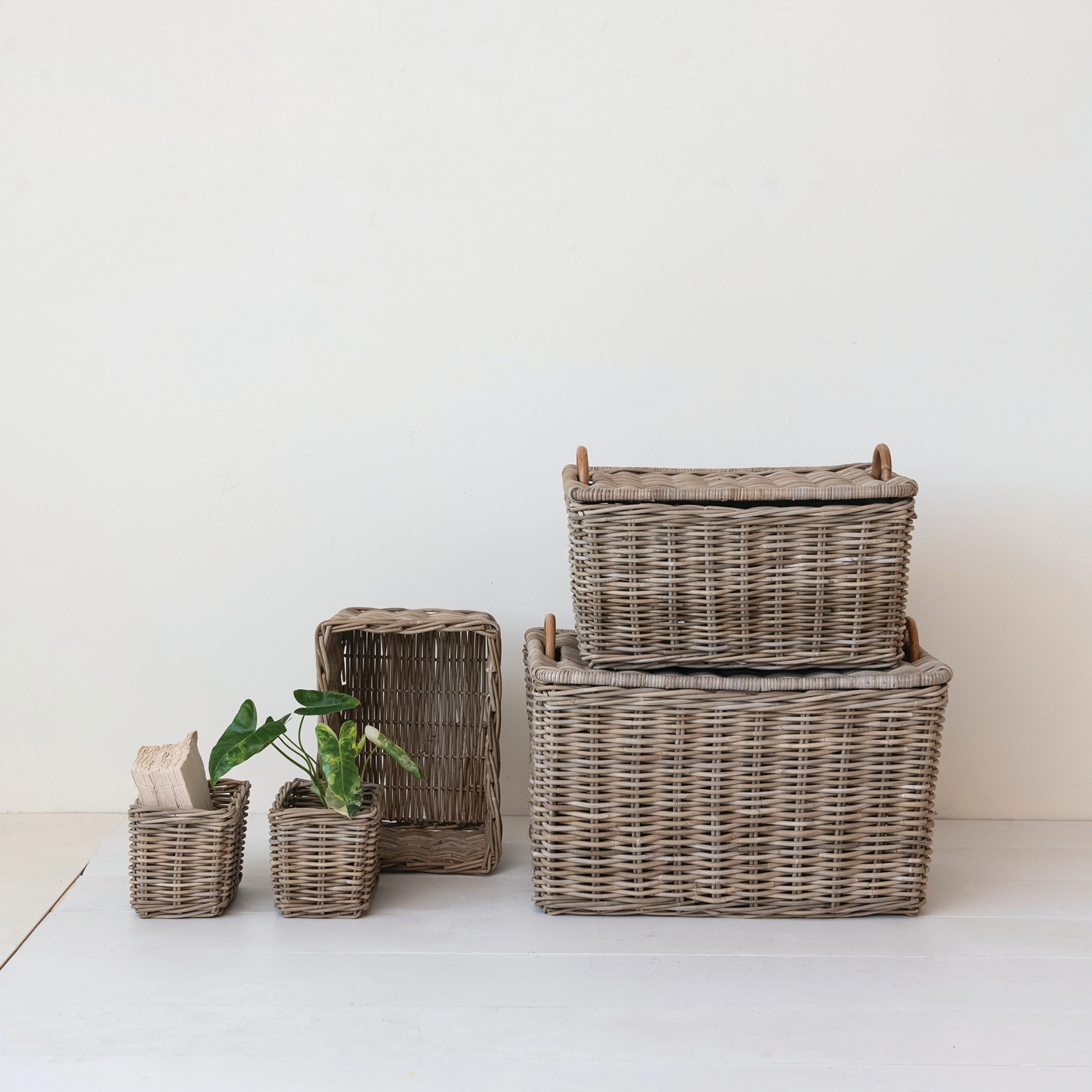 Woven Rattan Basket Storage