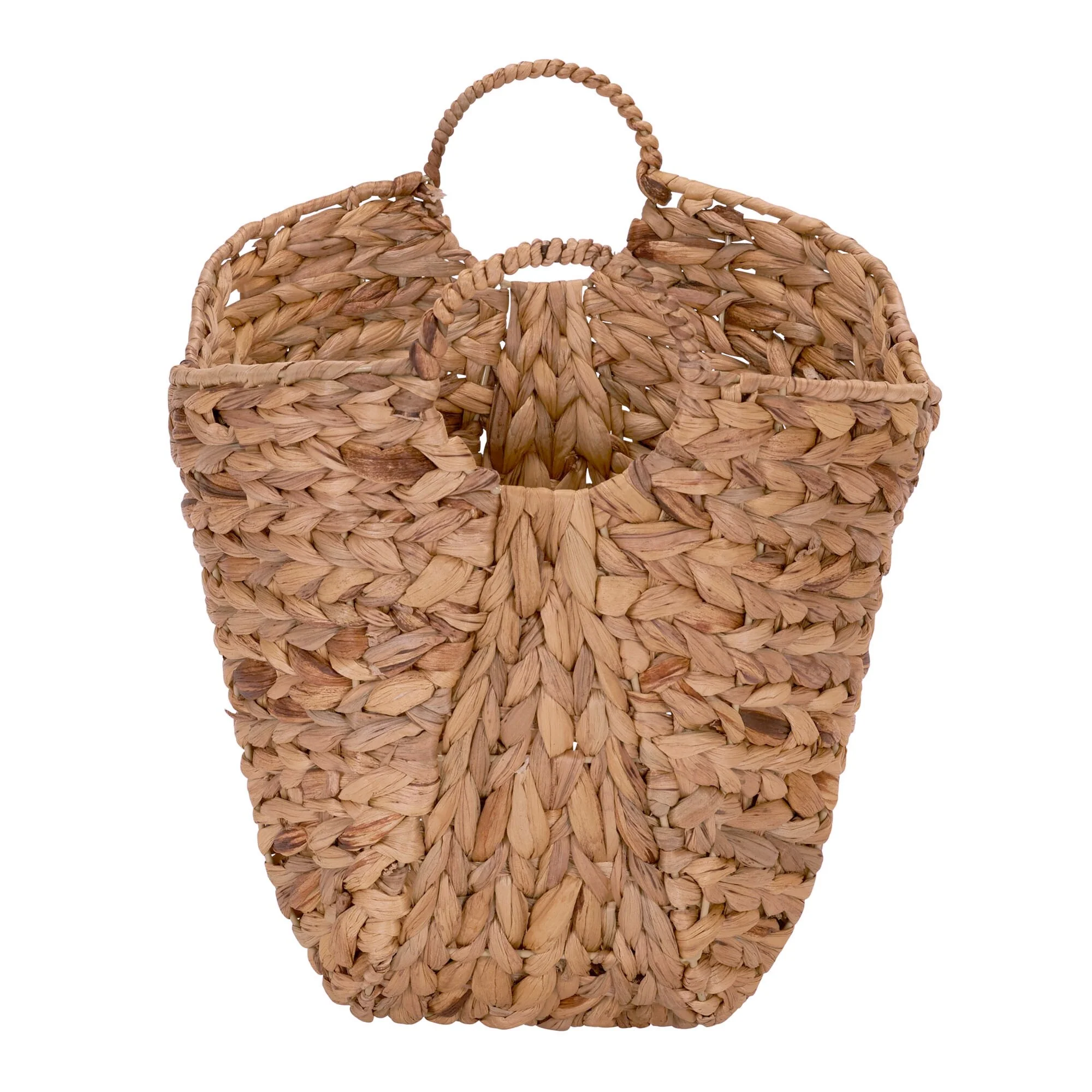 Household Essentials Tall Water Hyacinth Wicker Basket with Handles