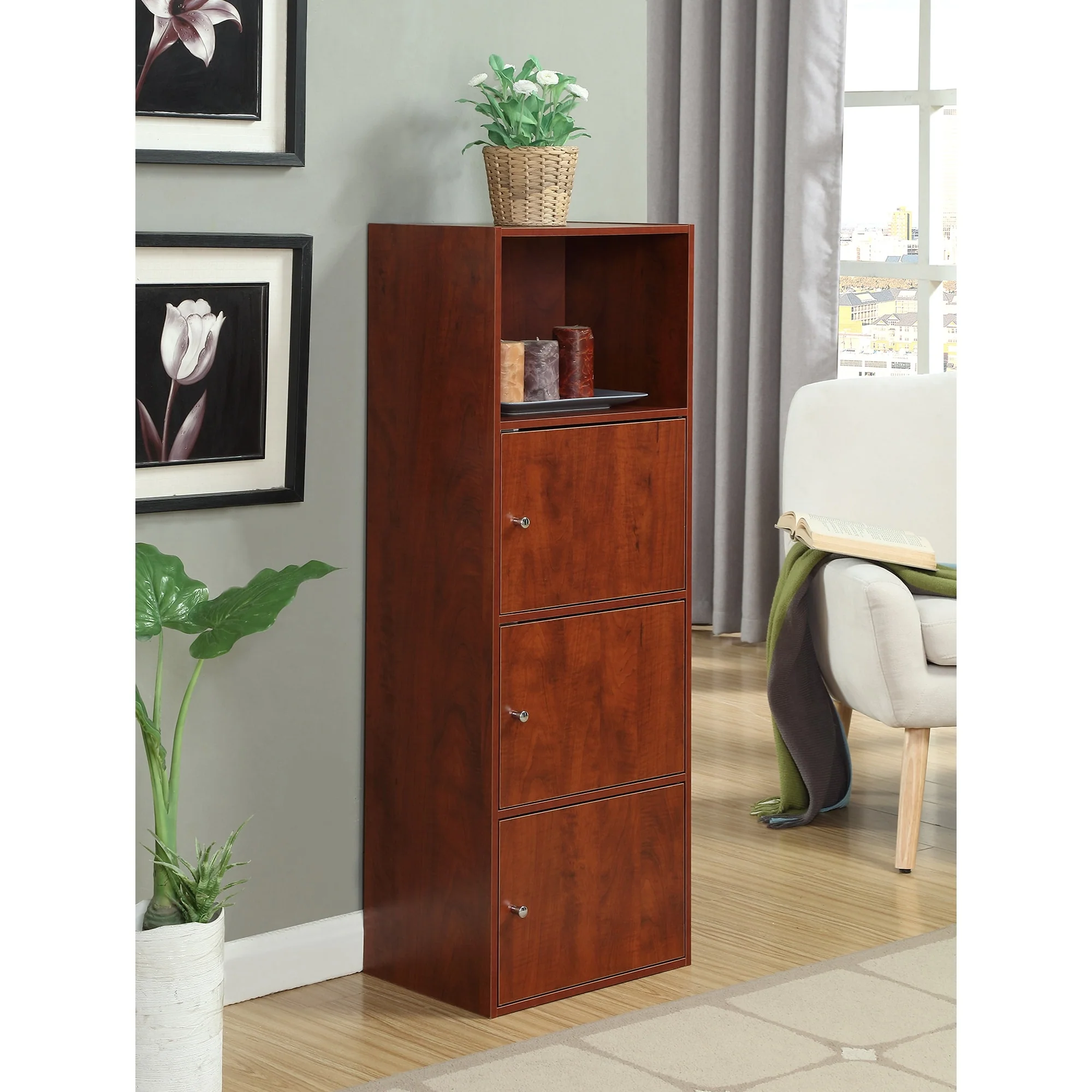Convenience Concepts Xtra Storage 3 Door Cabinet with Shelf