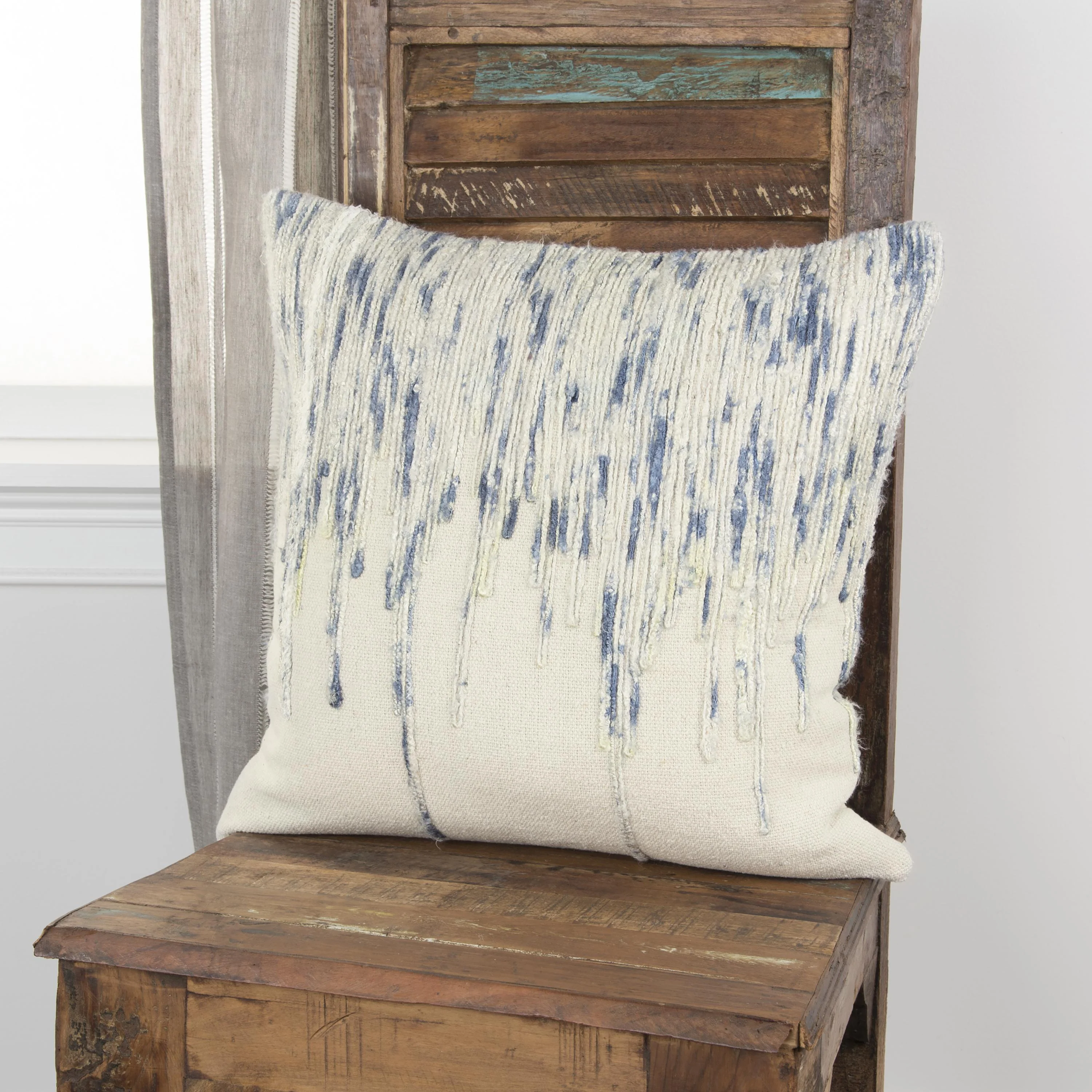 Abstract Slub Yarn Embellished Pillow