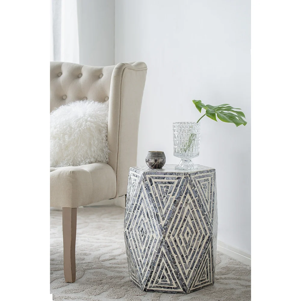 Capiz Hexagon Side Table