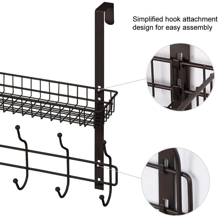 Over The Door Shelf Organizer with 5 Hook
